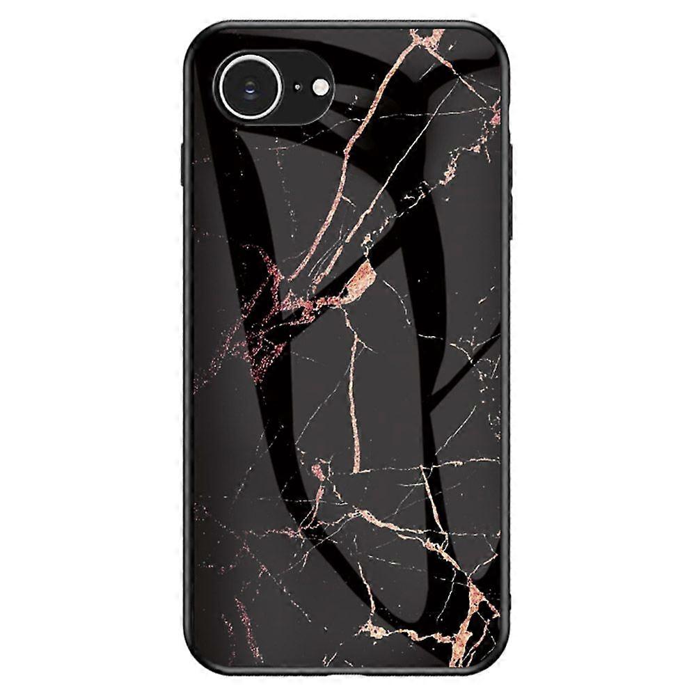 For iPhone 16e Case Marble Pattern Tempered Glass + PC + TPU Protective Phone Cover