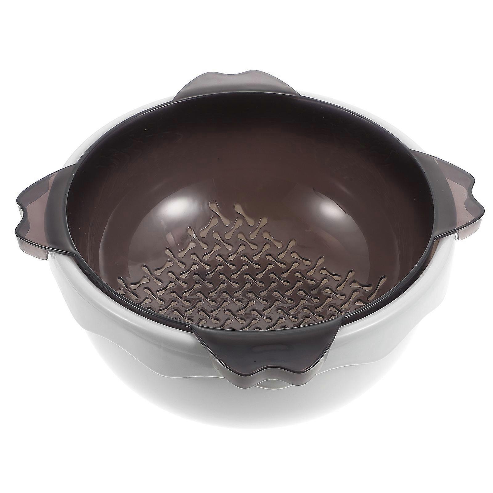 Fruit Draining Basket Multi Functional Drain Basket PP Material Kitchen Essentials Gray-Black 22x22x11cm 1Pack