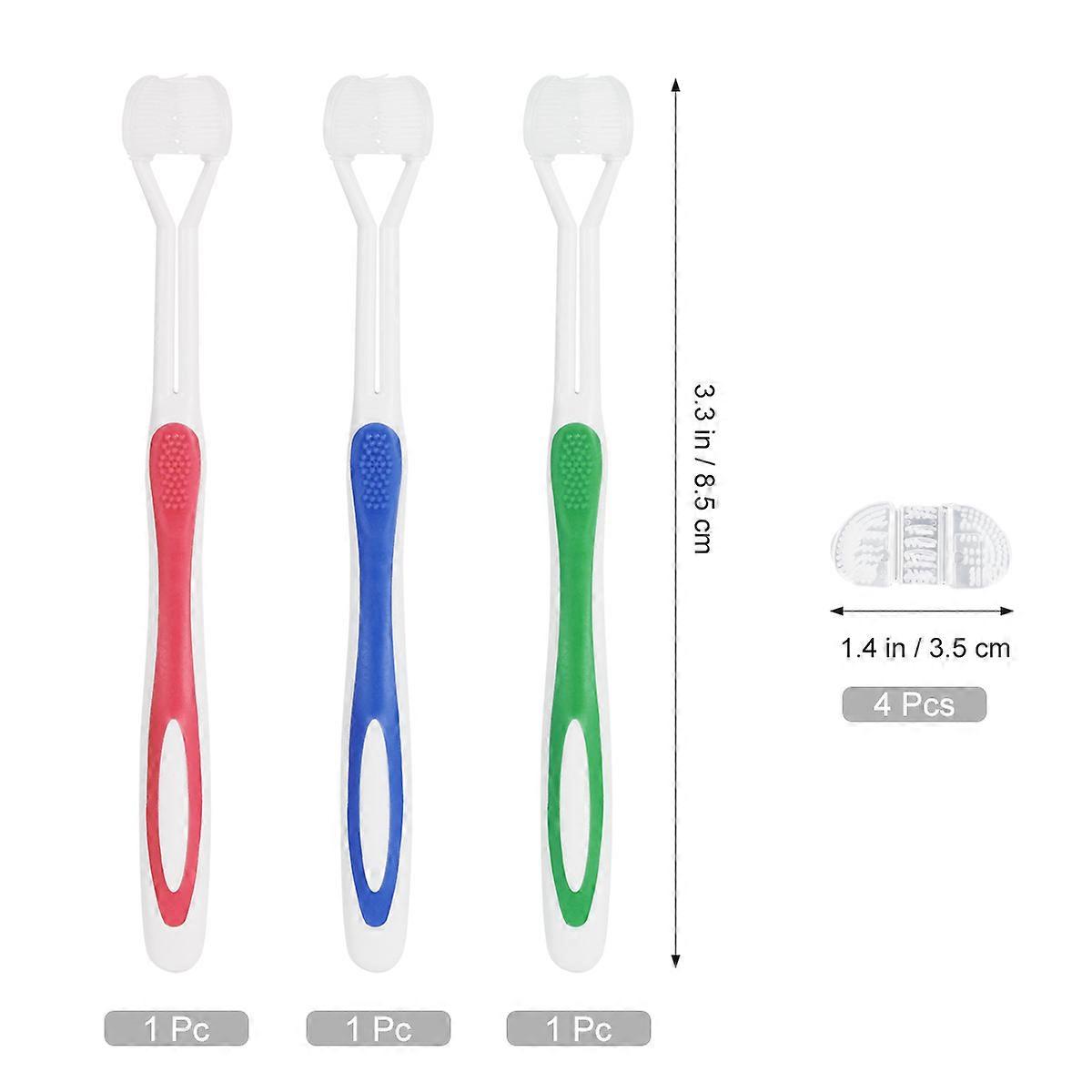 Three Sided Toothbrush Adult Supvox Ultrafine Bristle Toothbrush Faster Cleaning Rectangular Shape