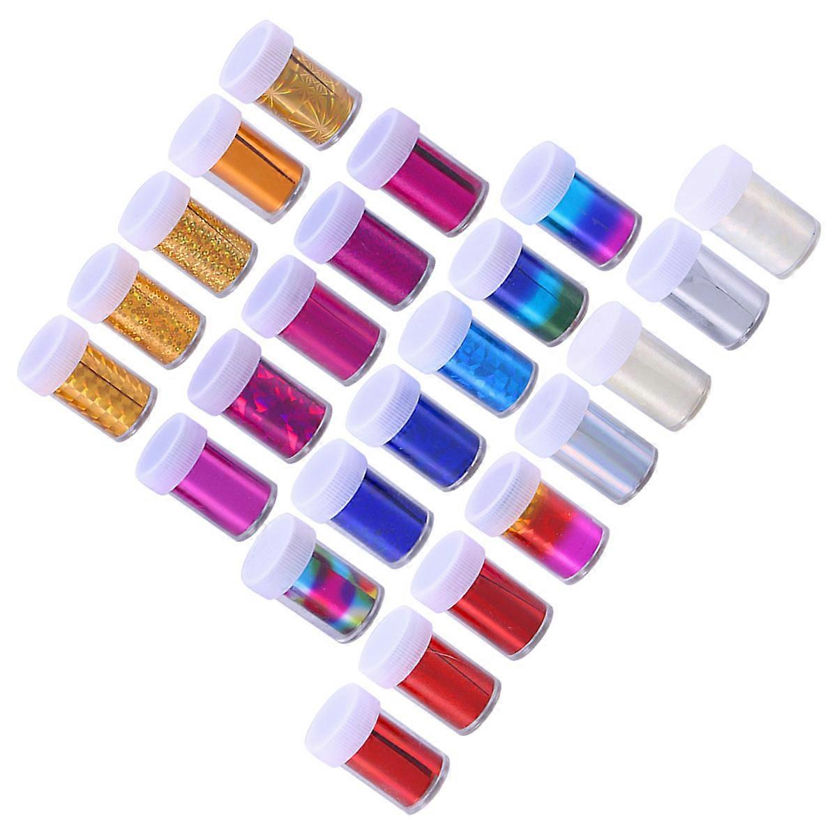 Nail Foil Transfer Sticker Various Patterns No Glue Required For Holiday Event 24Pcs