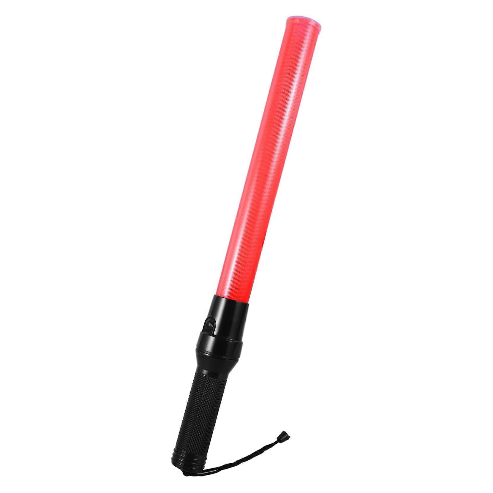 LED Traffic Control Light Stick Set, 2-Piece Fluorescent Safety Baton, Durable Shockproof Road Sign Stick