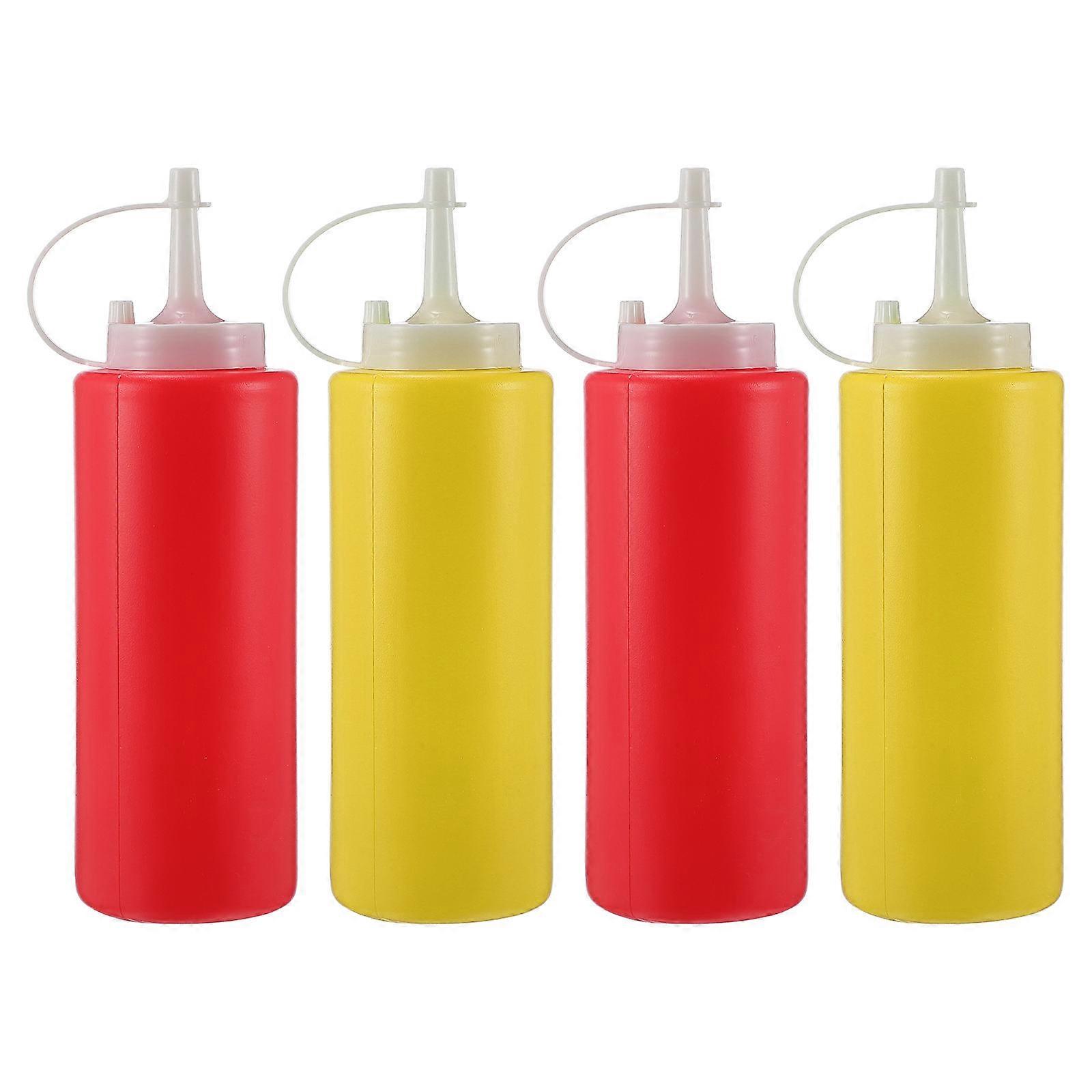 Squeeze Sauce Bottles for Kitchen Use with Good Sealing 4 Pcs Assorted Color