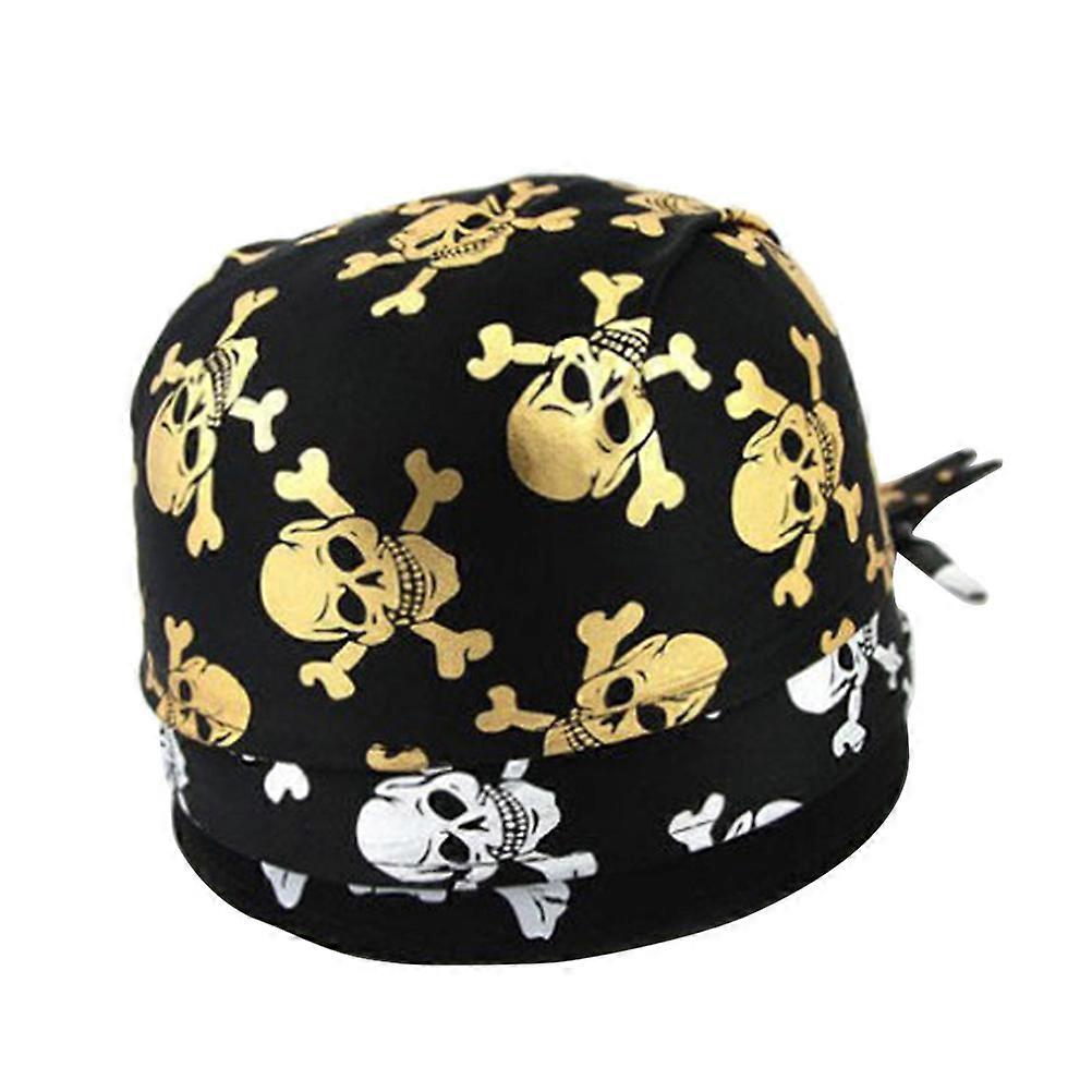 Skeleton Pattern Pirate Accessories Golden Hat for Family Gathering 1Set