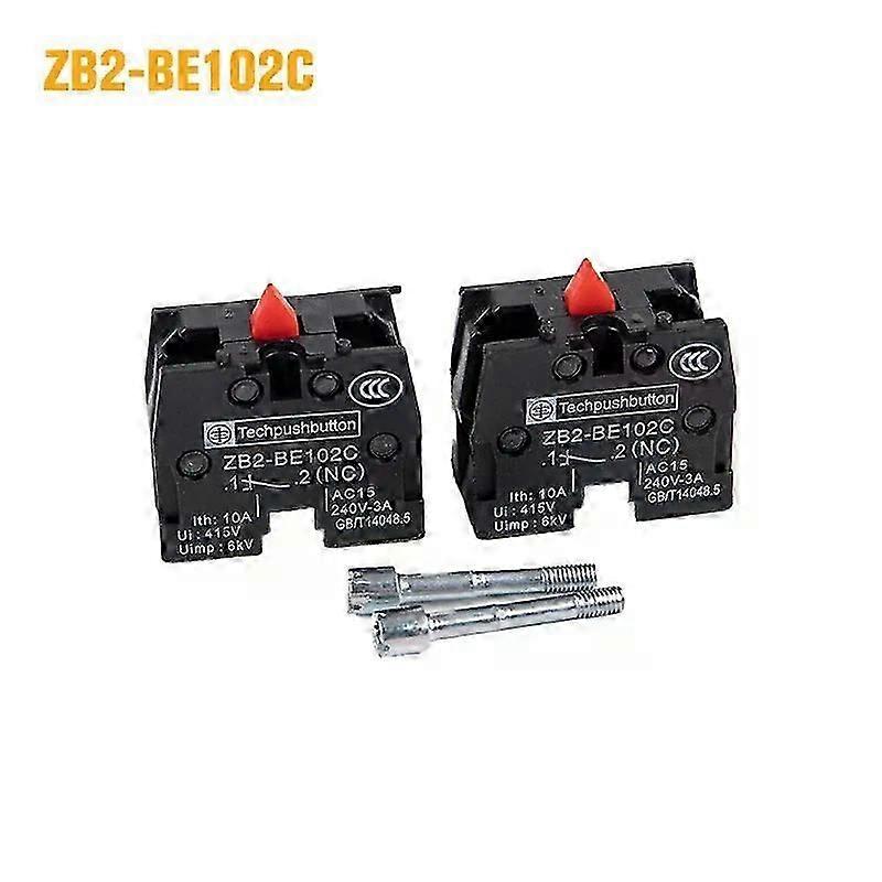 2pcs XB2 Push Button Switch ZB2-BE102C(NC) Contact Block ZB2-BE101C (NO)