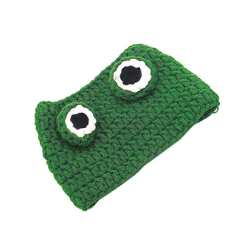 Crochet Cat Hat Dog Caps Small Animal Hat Green Frog Shaped Hand Knitting Easter Gatherings S 22-24 Cat 1 Piece