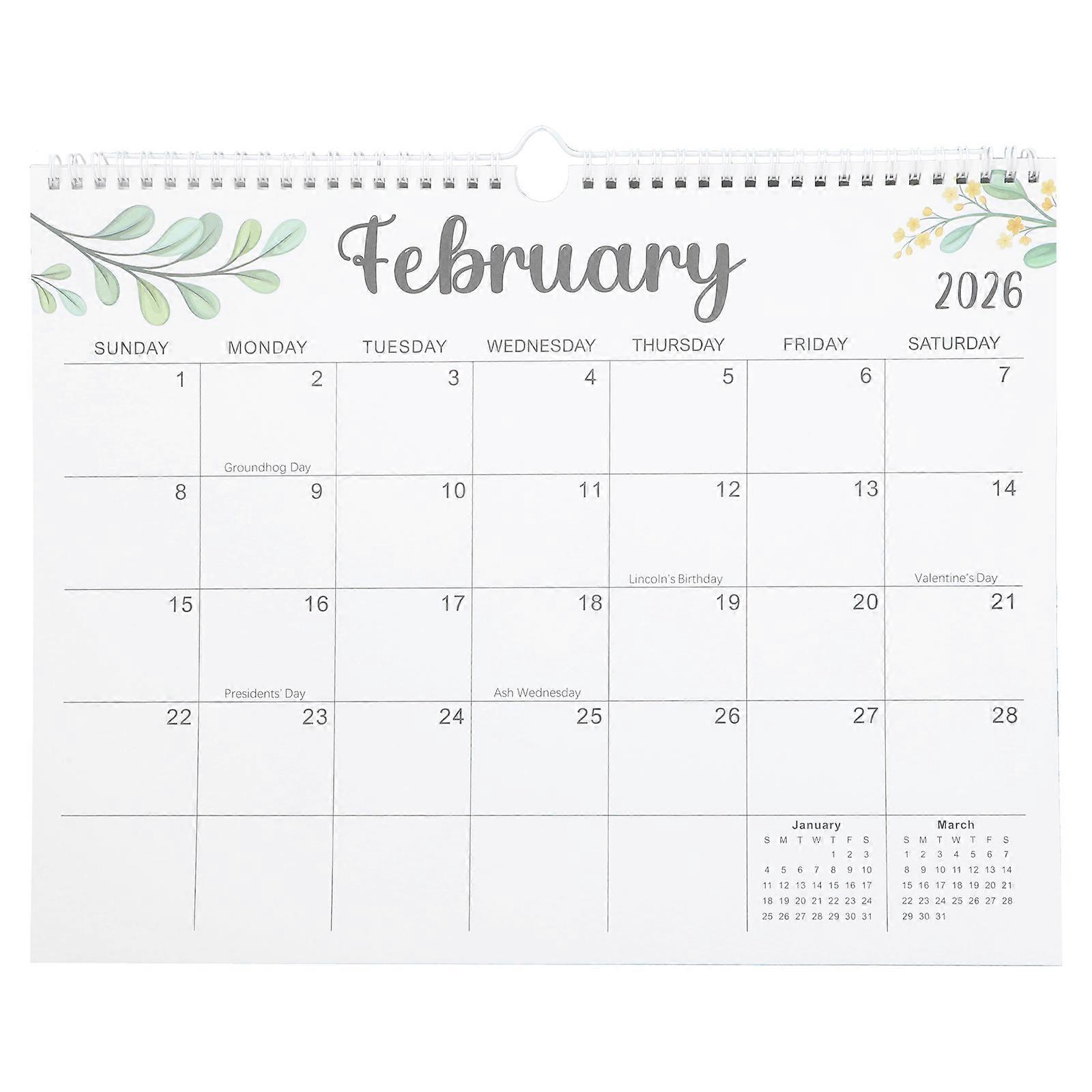 2025-2026 Calendar Planner Wall Calendar With Wire Binding Multi Color 37.50X29.20X0.05CM Long-term Planning 1Pcs