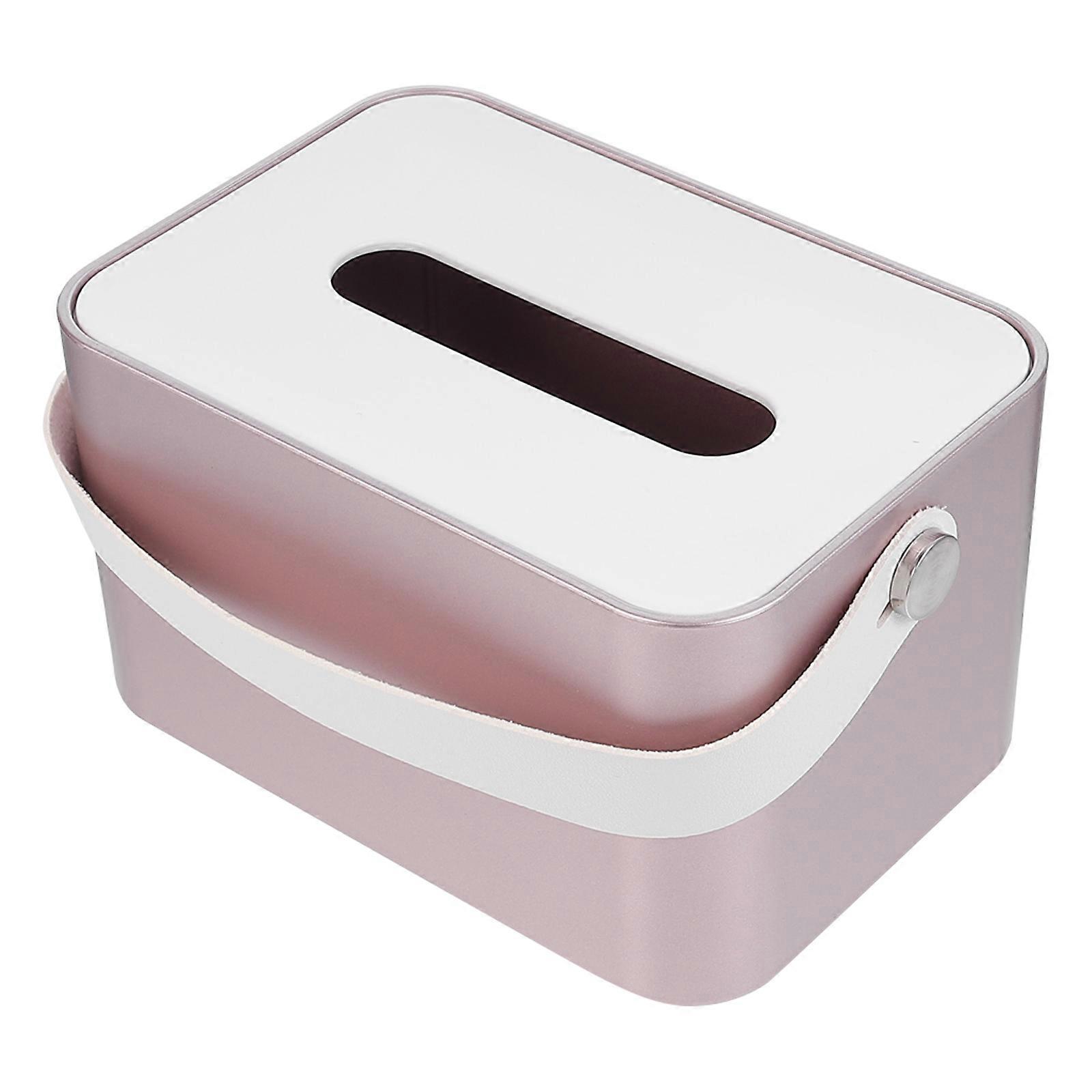 Tissue Dispenser Box Square Shape Golden Color For Home Use 1Pcs