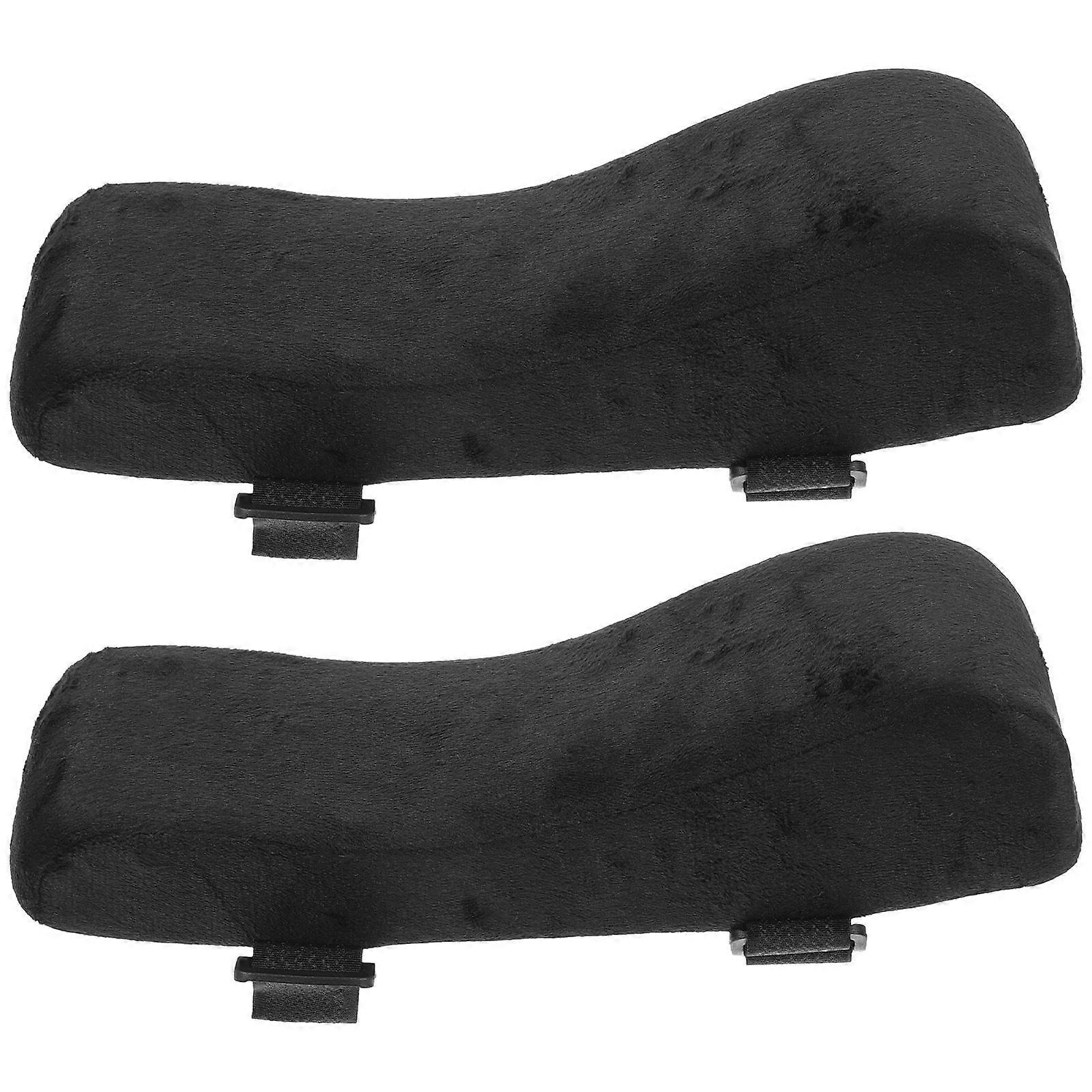 Armrest Protector for Office Use Ergonomic Chair Armrest Cushion Black Memory Foam Relieve Elbow Pain 2Pcs