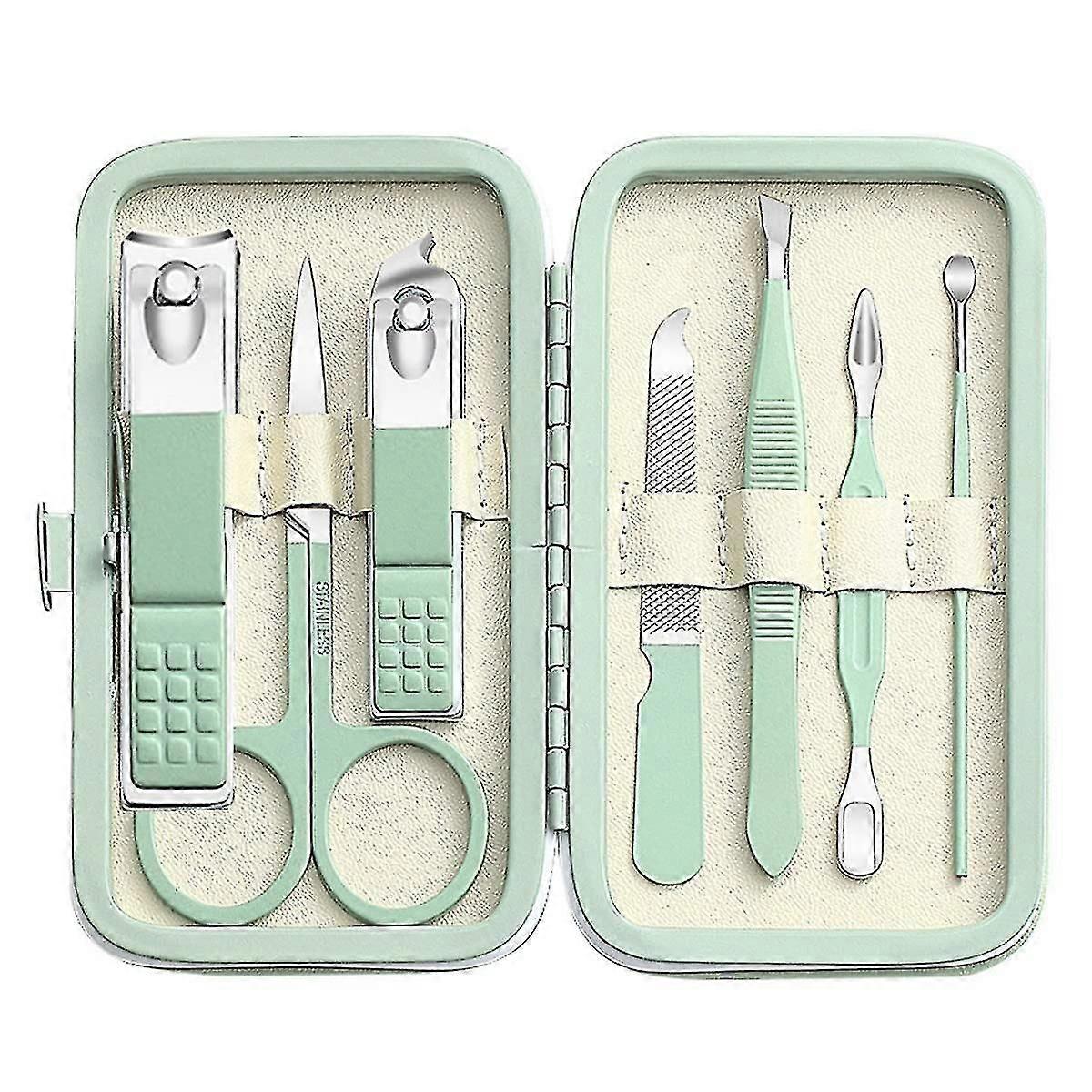 Manicure Set Men Women Nail Clipper Set 8in1 Stainless Steel Toe Finger Nail Clipper Personal Care Tools
