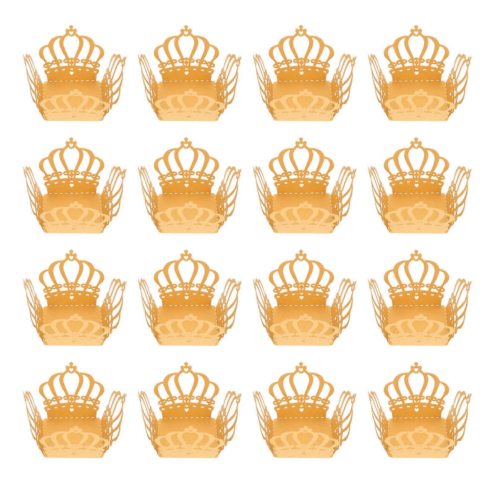 Crown Shape Chocolate Wrapping Tray Elegant Style Dessert Paper Liner For Wedding 50Set