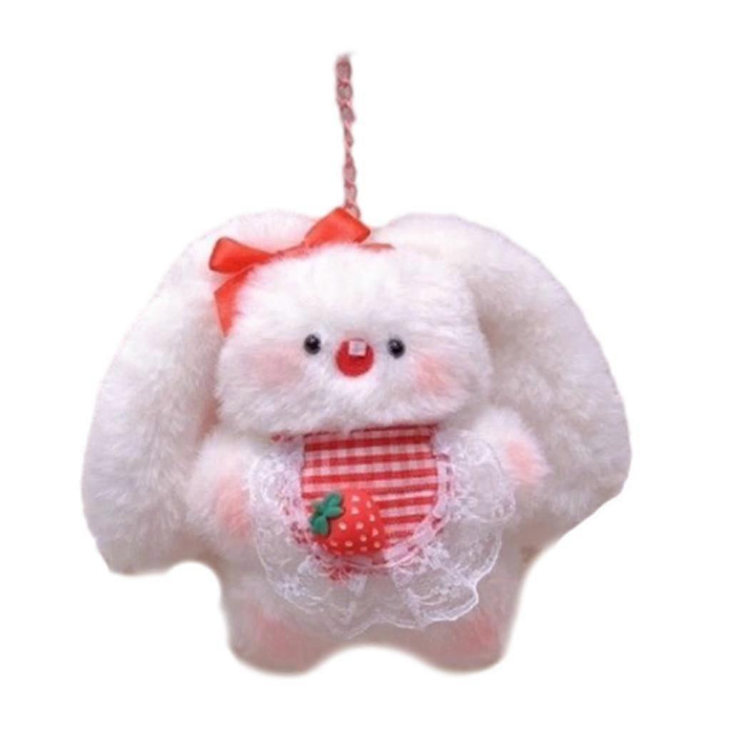 Cartoon Rabbit Keychains Plush Rabbit Car Keyring Kids SchoolBackpack Pendants