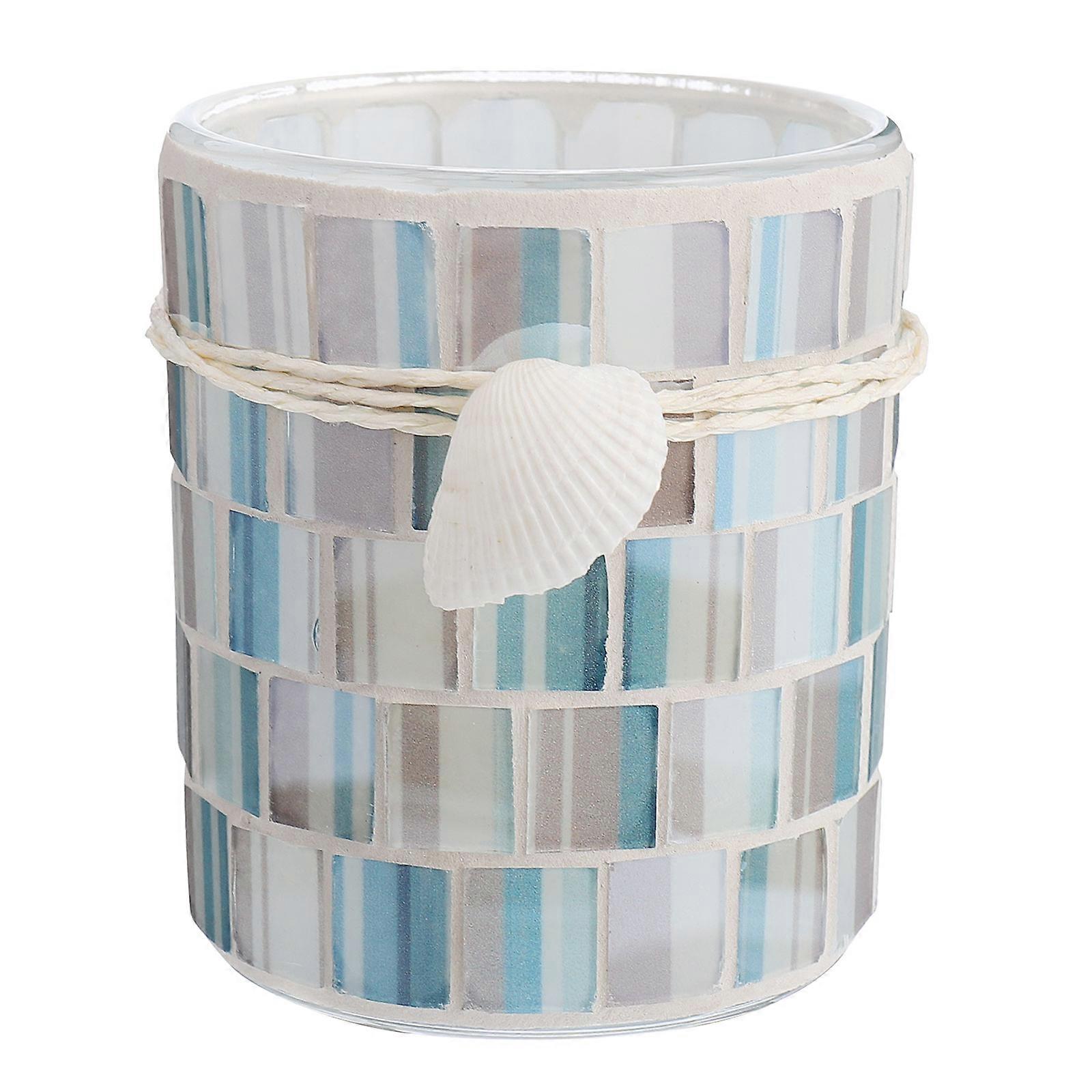 Vintage Tea Light Holders Mosaic Glass Candlestick Diy Aromatherapy Candle Adornment For Home Office 8X7X7CM 1Pack