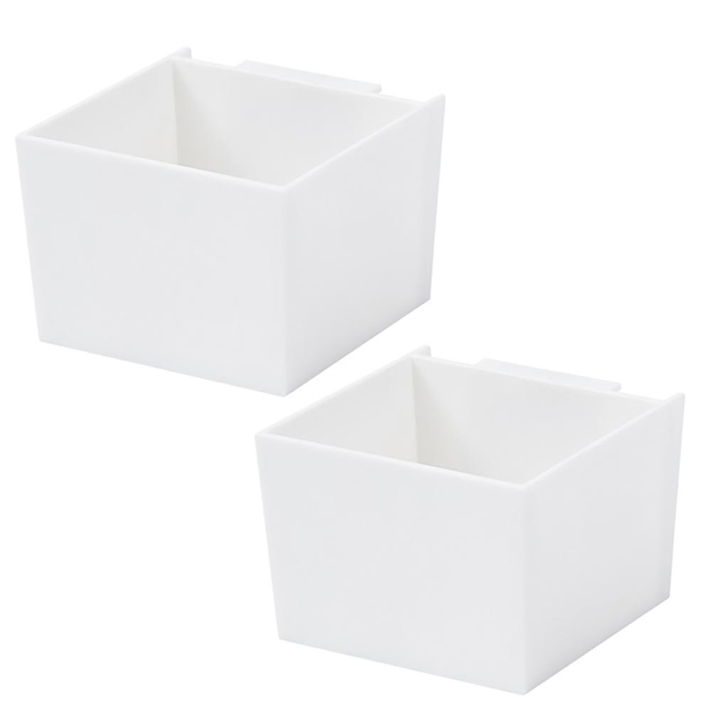 Magnetic Organizer Refrigerator Shelf for Storage Use 2Pcs White ABS