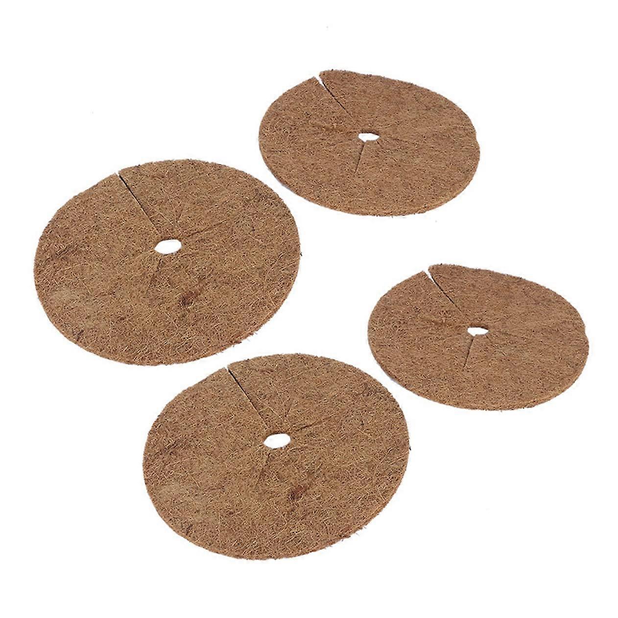 Coconut Fibre Mat, Round Mulch Disc for Flower Pots, Weed Cold Protection, Brown 25X25X1CM