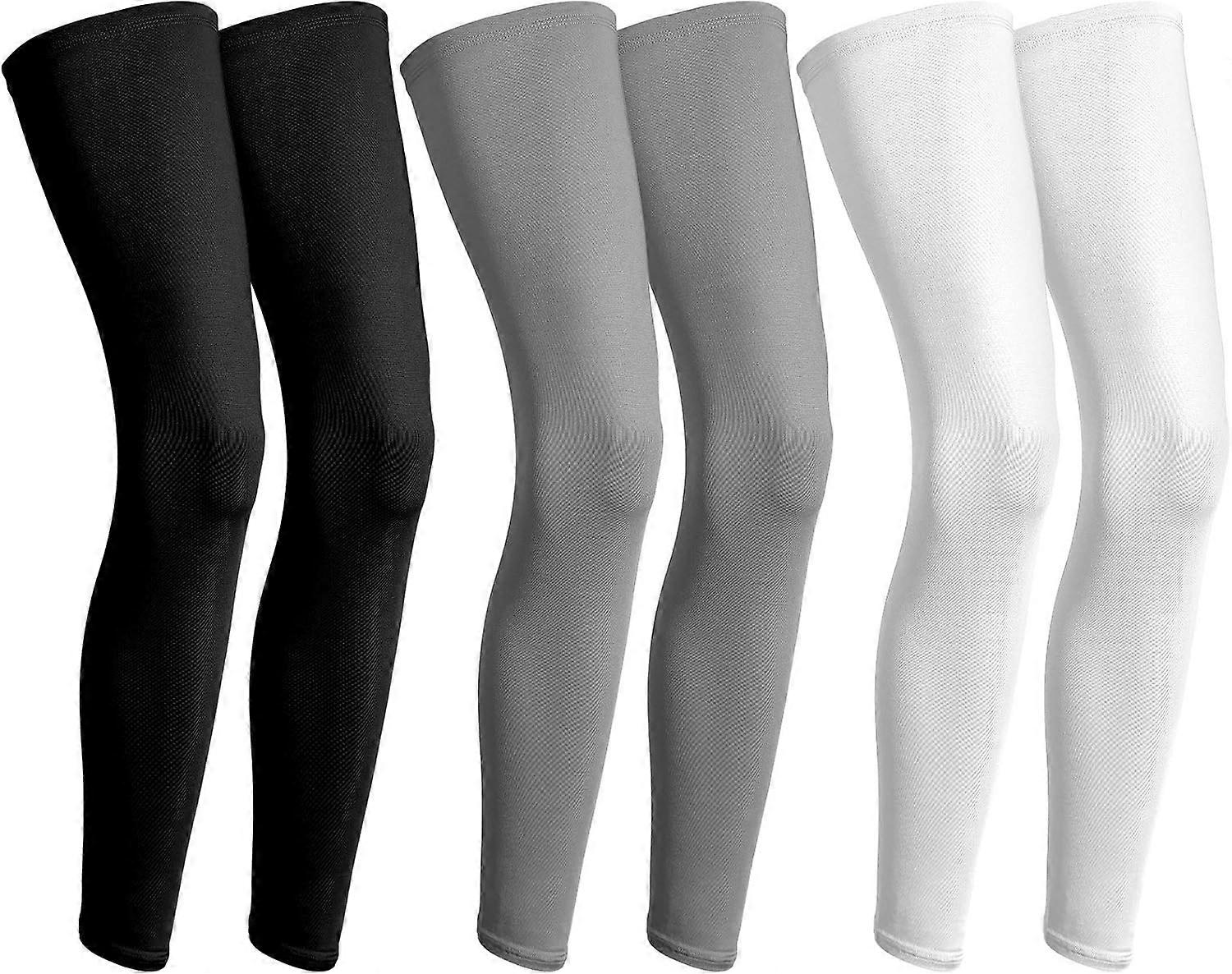 3 Pairs Full Compression Leg Sleeves UV Protection ,XXL