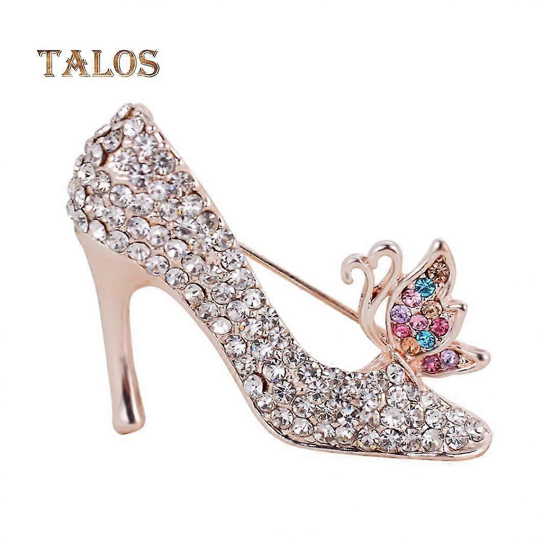 Fashion Women Crystal Stone High Heels Brooch Pins Badge Jewelry Accessories Gifts