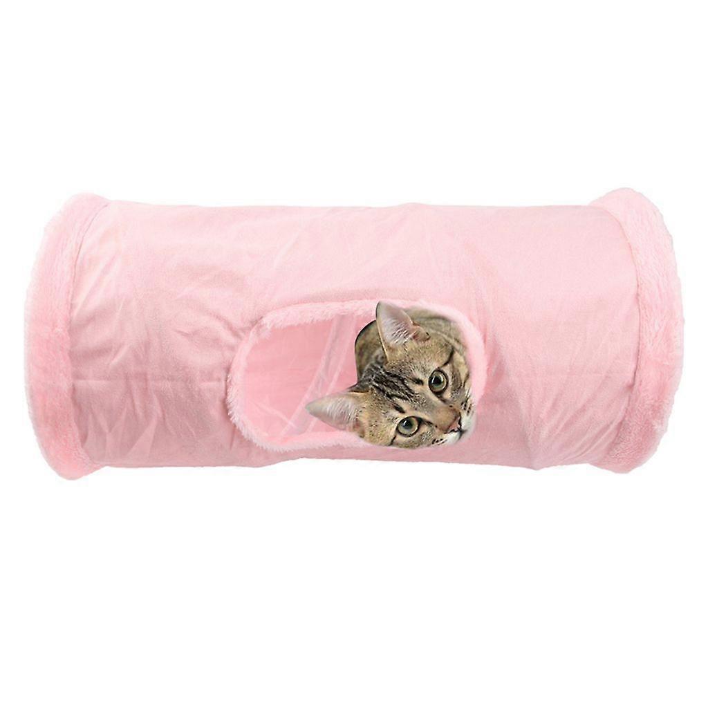 Foldable Cat Tunnel, Suitable for Cats, Rabbits, Puppies (Pink)