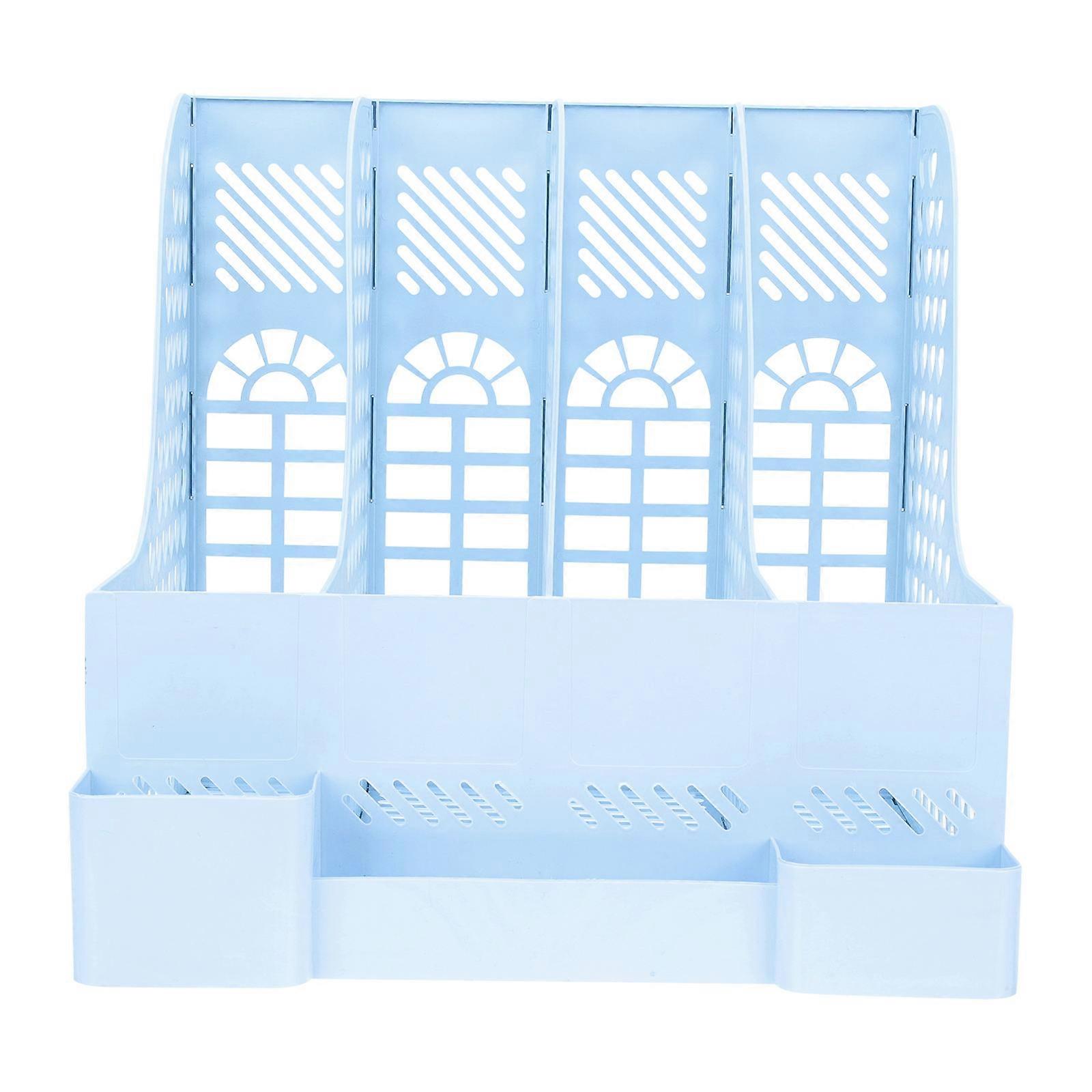 Tabletop Book Organizer Multi-function File Holder Documents Home Study Rooms 31.5x30.5cm High-class Plastic 1Set