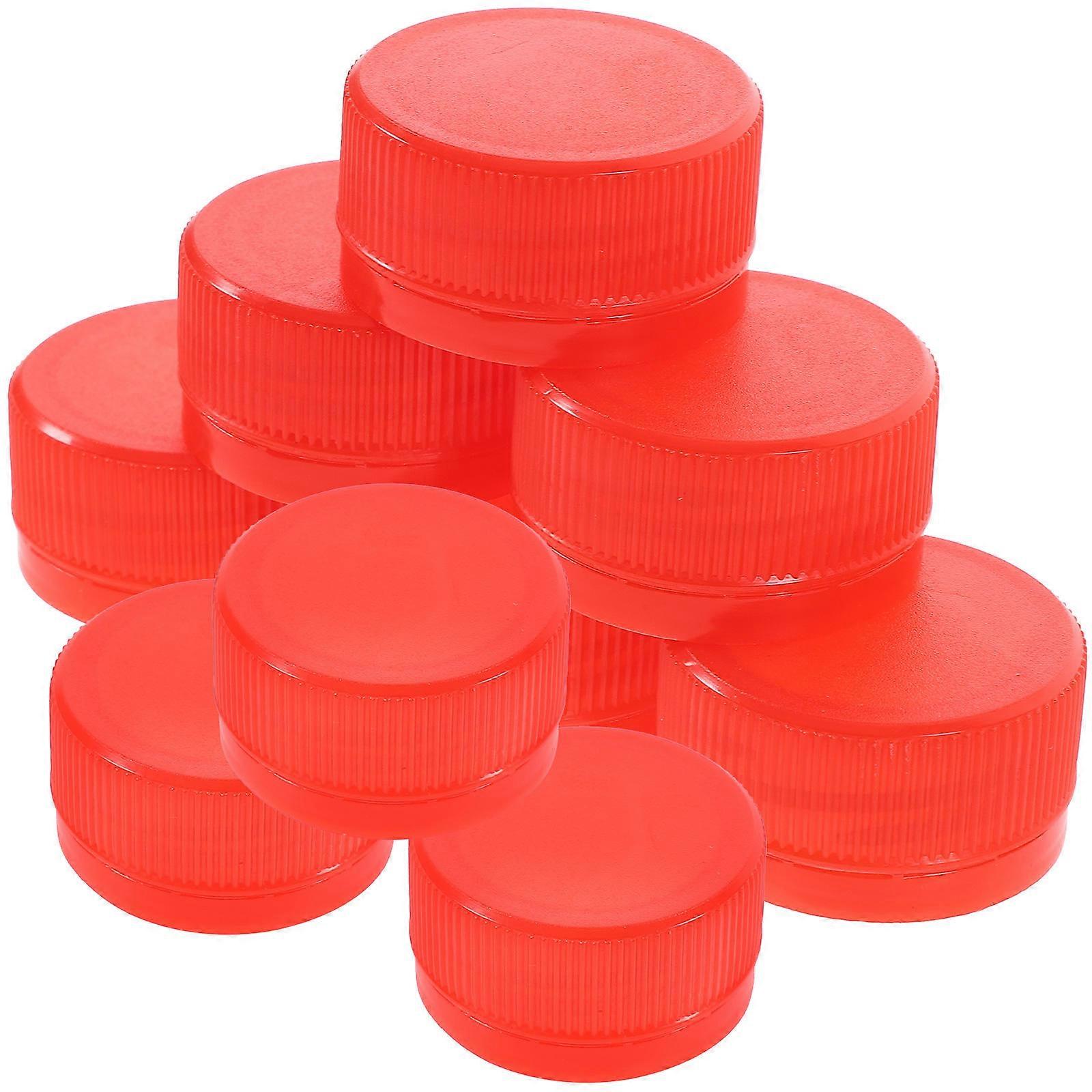 Non-Metal Bottle Tops for Crafts Creative Handcraft Accessory Plastic Red 3.5X1.5CM DIY Craft 100Pcs