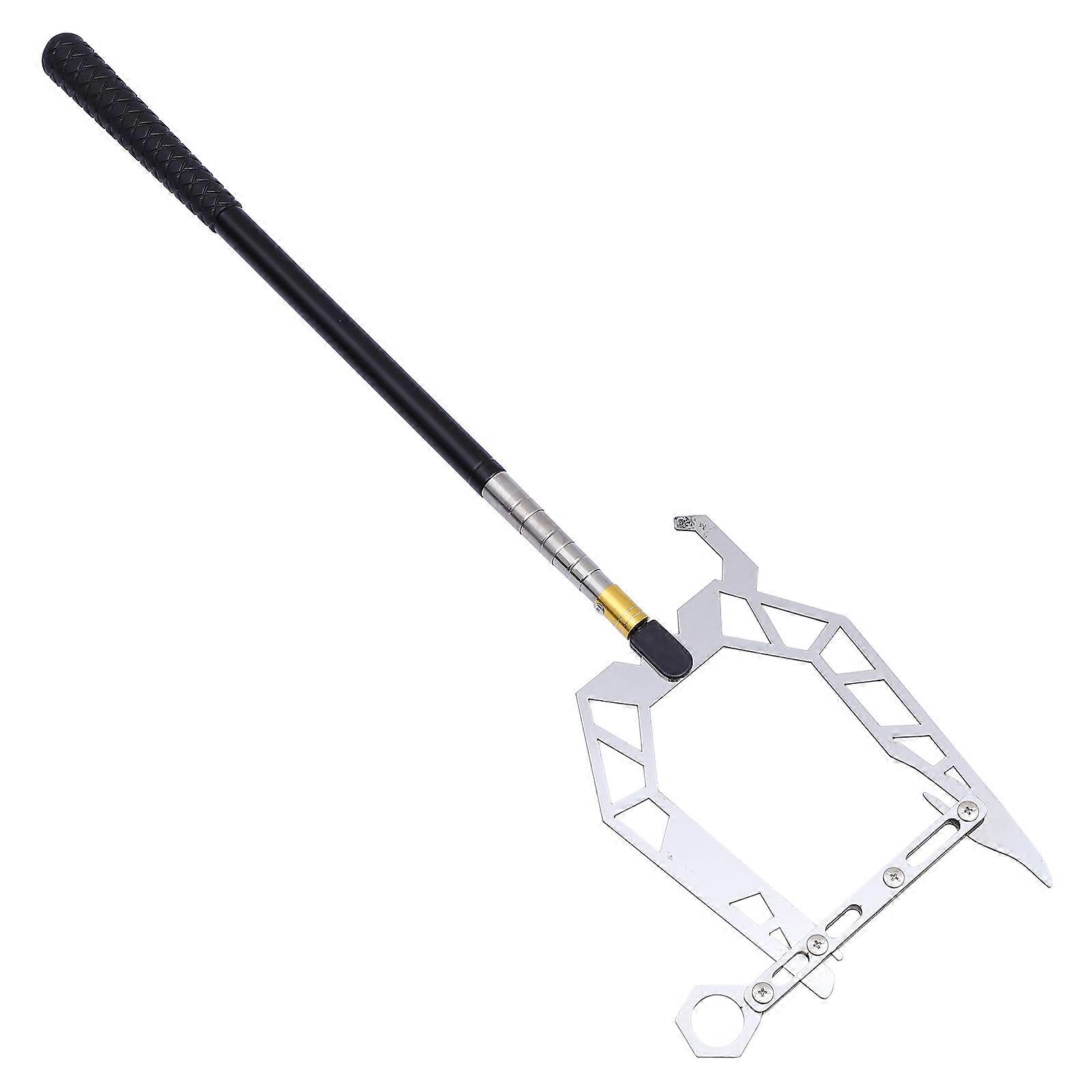 Portable Telescopic Boat Hook for Use Strong and Durable Stainless Steel Black 40cm to 1.4m
