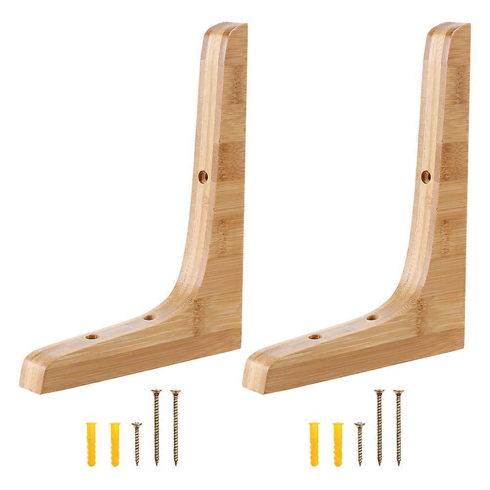 Wooden Floating Shelf Bracket Balcony Storage Holder Supporting Shelf 14.50X12.00X1.90CM 2Set