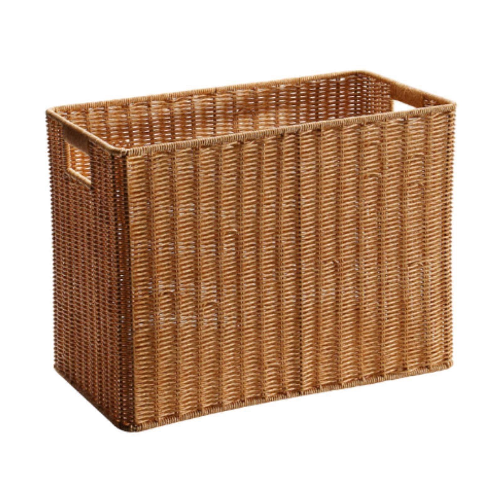 Imitation Rattan Basket Cabinet Storage Basket Laundry Hamper Practical Journal Basket For Hotel Dorm Large