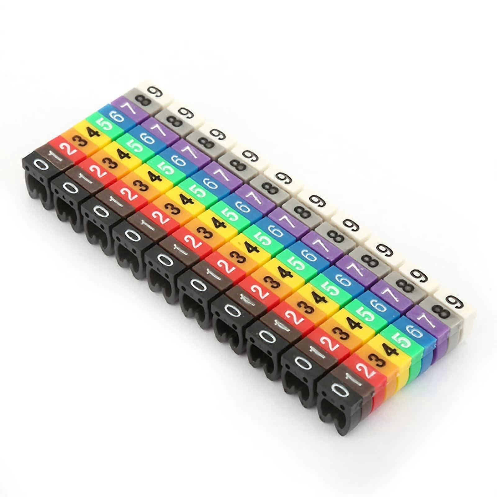 Digital Number Wire Markers for Cable Identification 0.75-7.0 mm², 100pcs KCM-4mm, Colorful, Durable, for Electricians