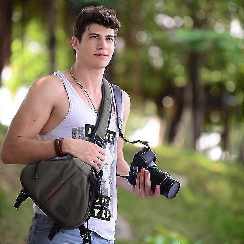 Triangle Shape Tscope Sling Shoulder Cross Digital Camera Bag with Rain Cover
