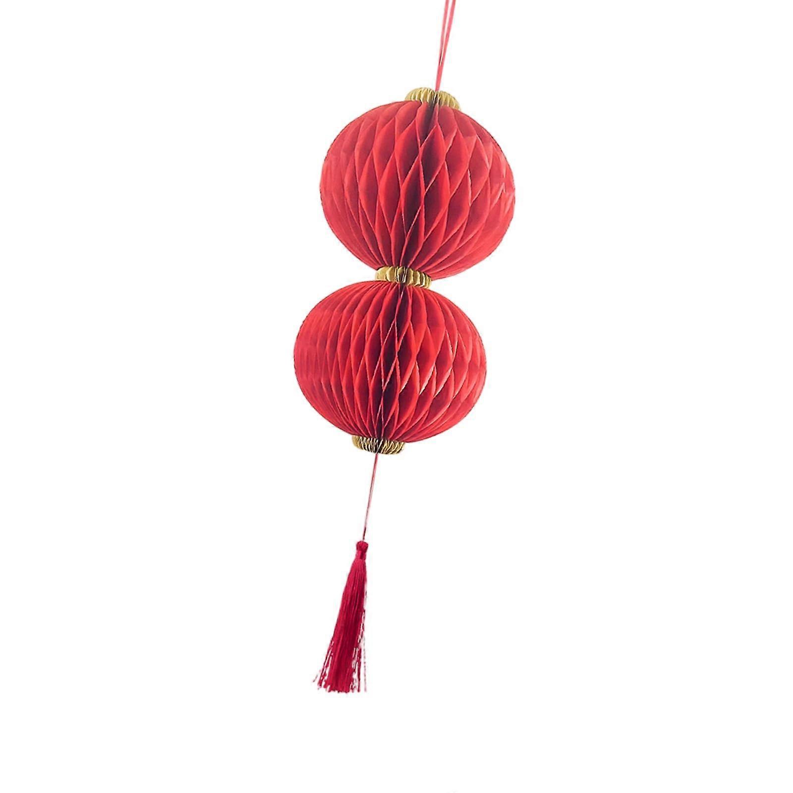 Paper Lantern with Tassels Traditional 2/3 Layer Paper Lantern Decoration for Year of the Snake Festival 2nd Floor