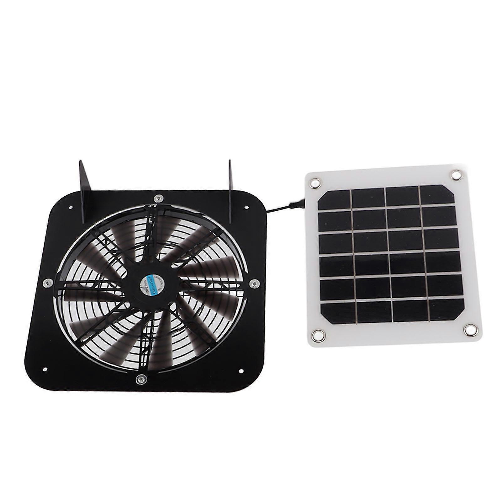 Solar Exhaust Fan 100W Solar Panel with 13.5inch Fan Waterproof Solar Panel Cooling Fan Ventilation Fan for Pet House