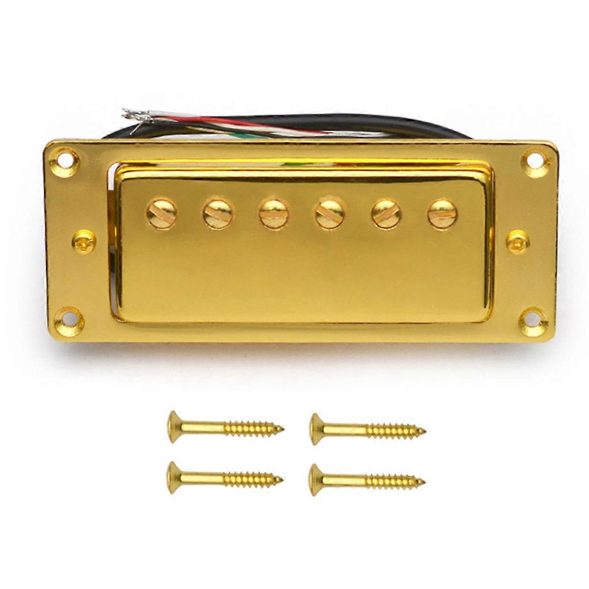 Electric Guitar Humbucker Pickup 6 Hole Mini for LP Guitar Universal Fit Gold