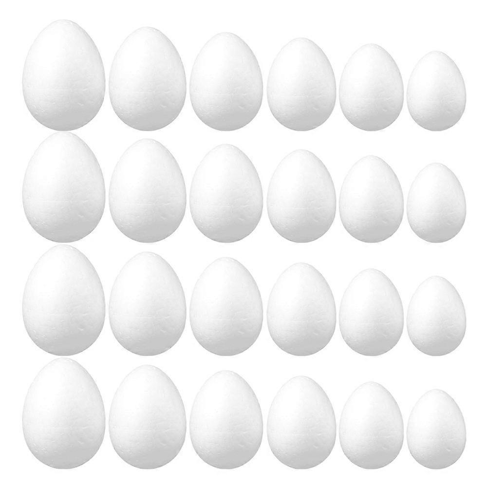 Pretend Eggs Diy Easter Eggs White 9cm Painting 24Pcs