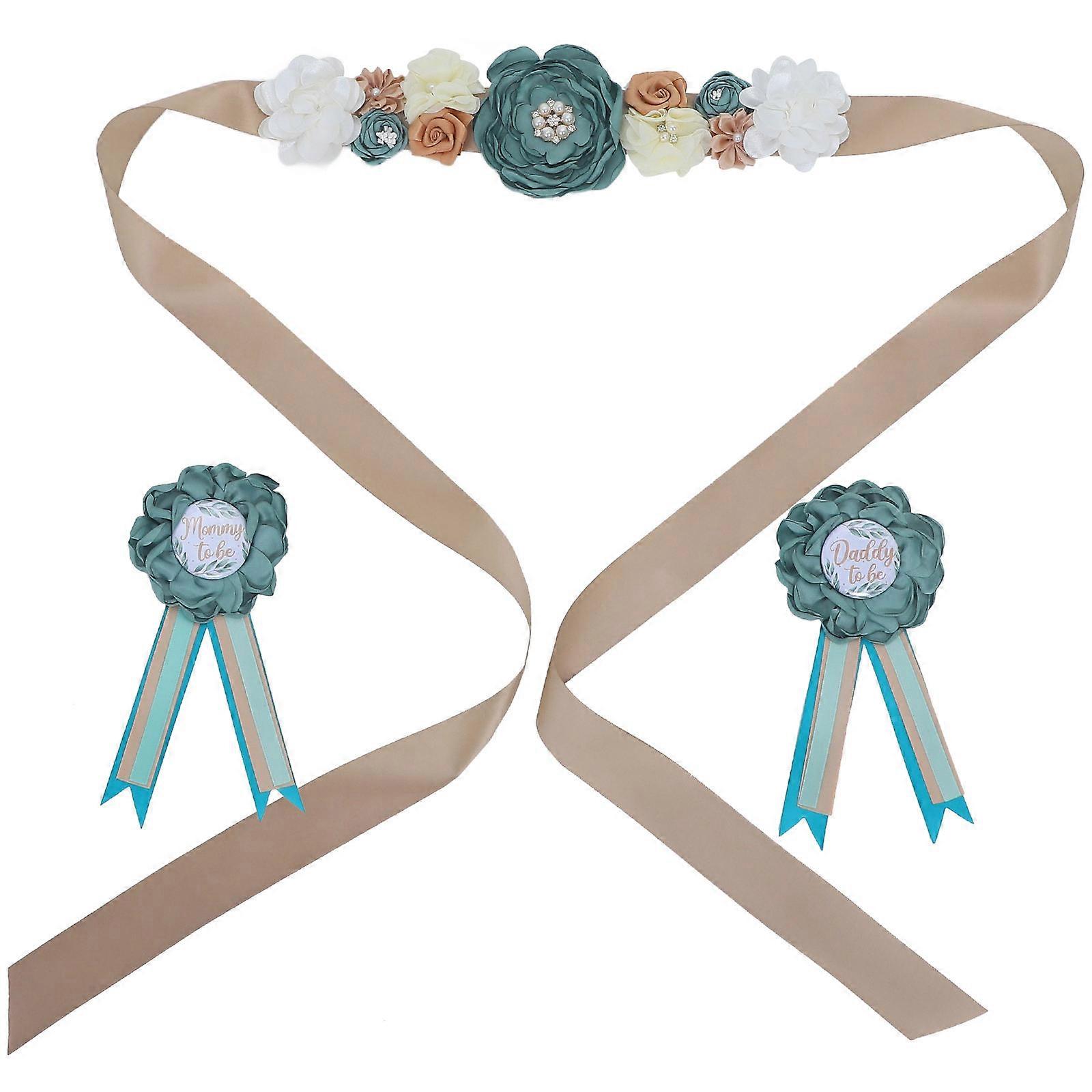 Pregnancy Shower Sash & Floral Corsage Kit – Maternity Party Decorations for Expectant Mothers & Photo Shoots