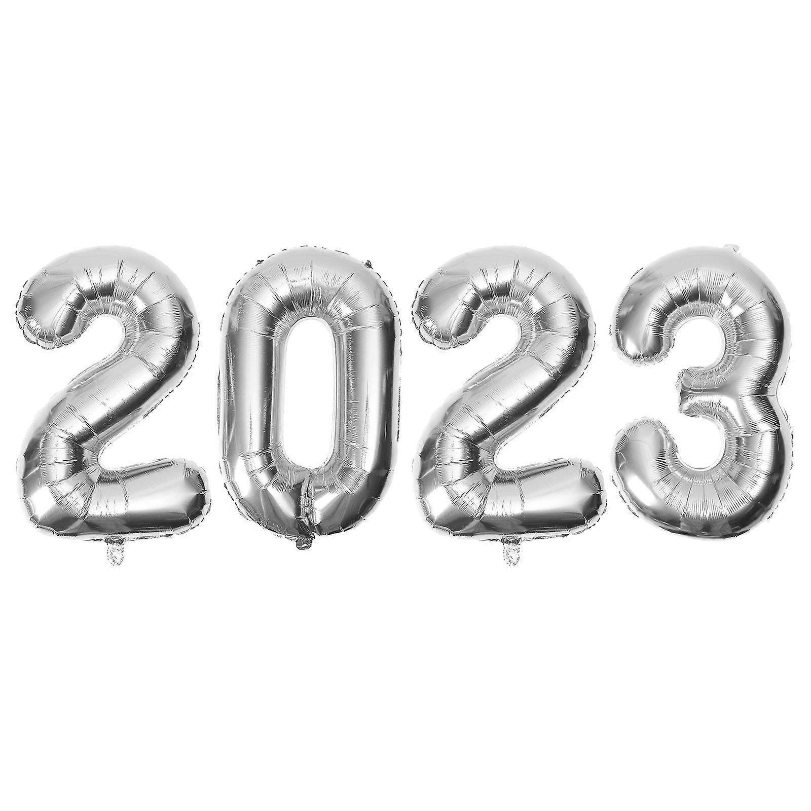 Party Balloon Decoration Number Shape Silver 40 Inch New Year Festive Decor 1Set