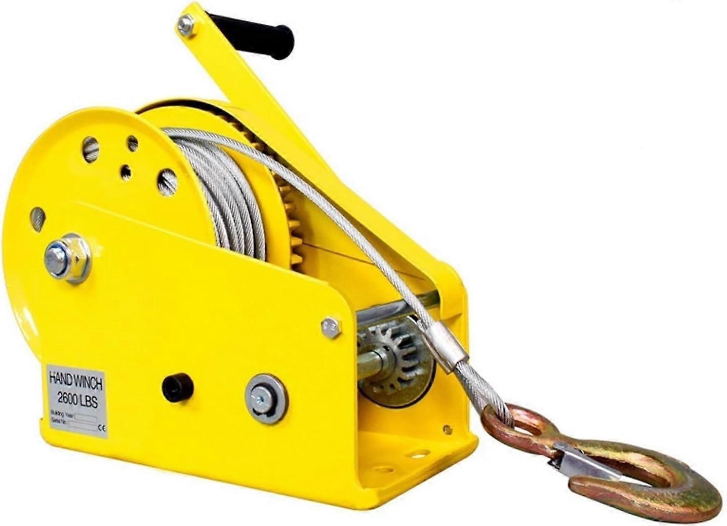 Power Hand Winch Puller 2600 Pounds 40m 3m/min, Alloy Steel Manual Hoist with SelfLocking