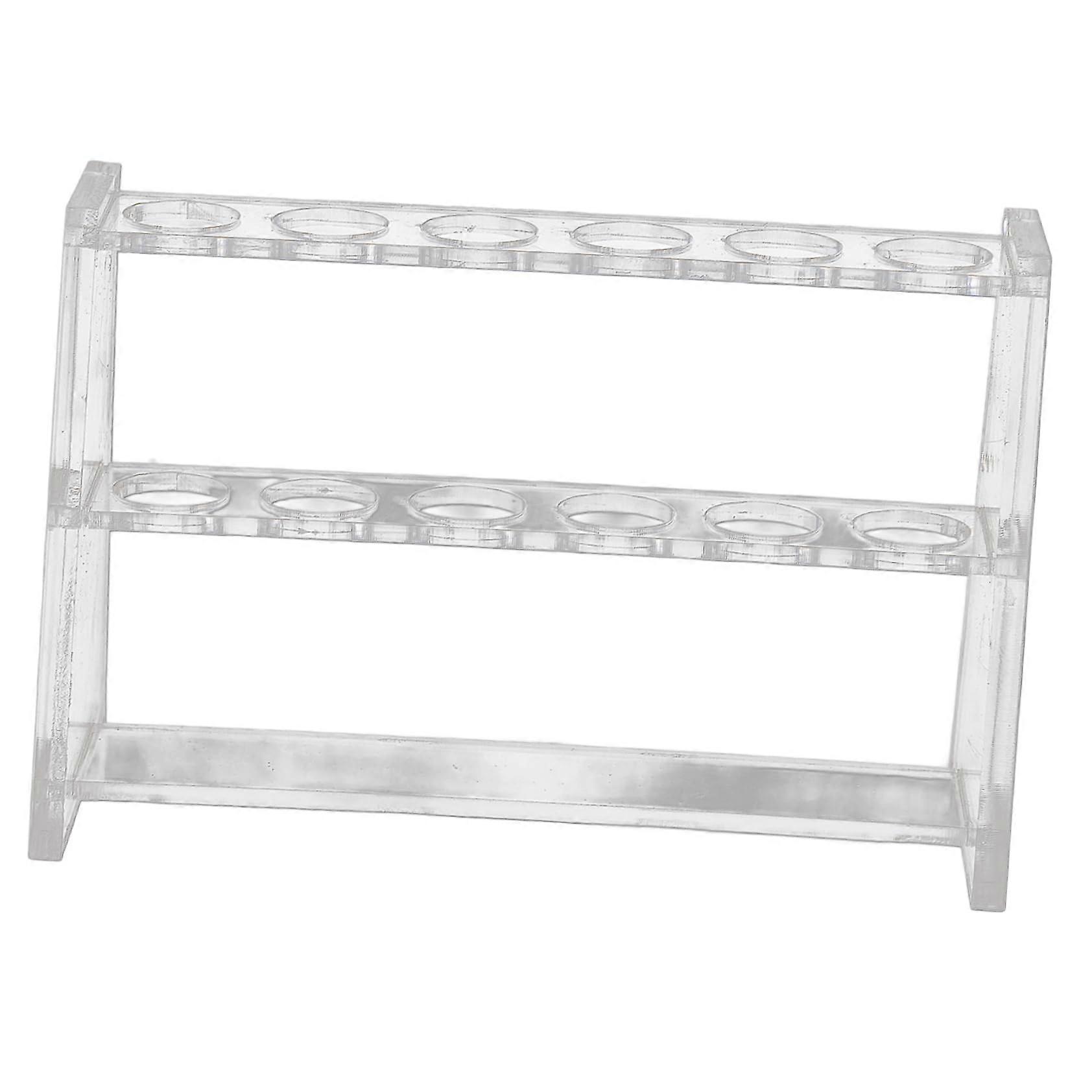 Test Tube Rack for Centrifuge Tubes and Sample Vials - Clear Giant Test Tubes with Aluminium Frame and Silver Acrylic Design