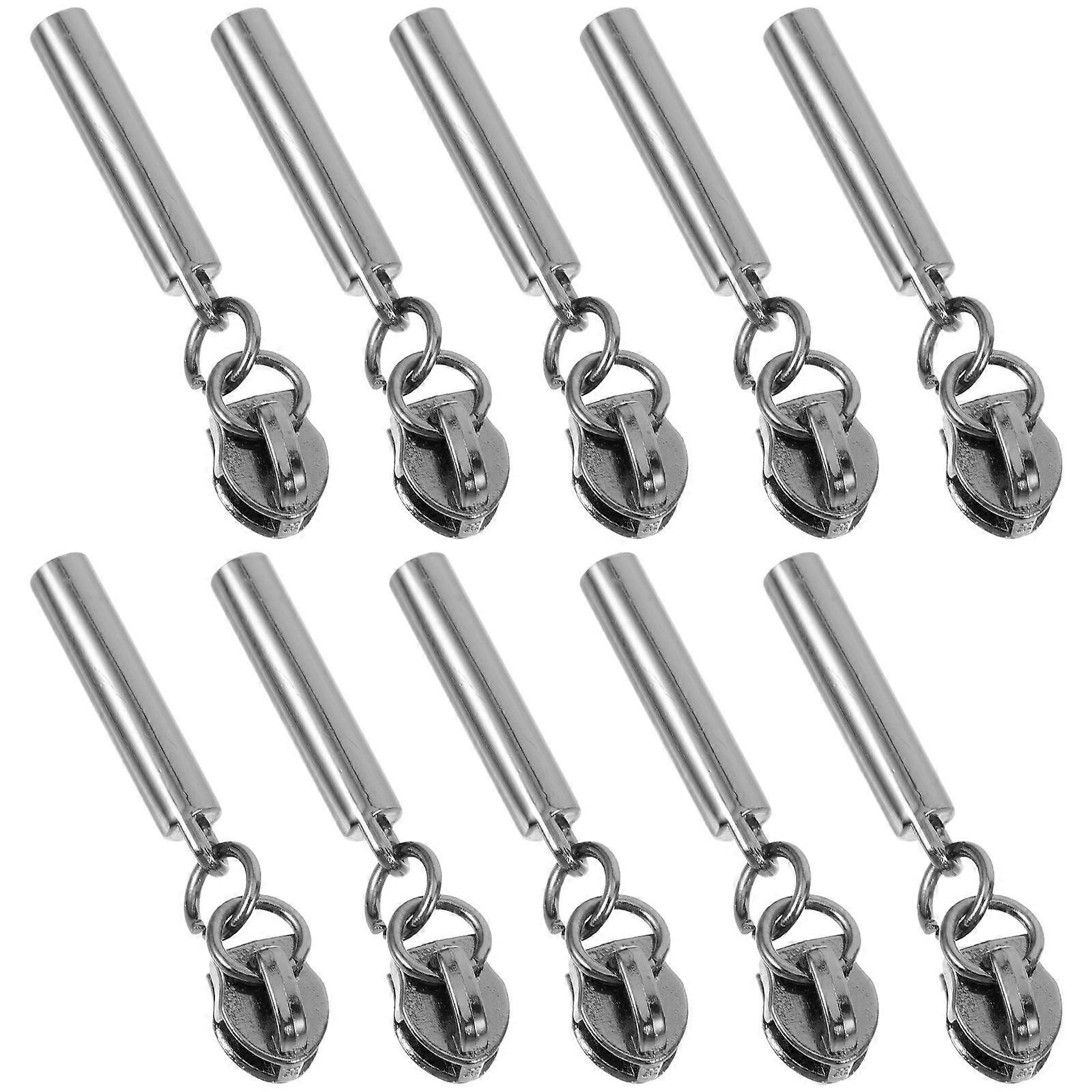 Zipper Fastener Replacement For Clothing Accessories Simple Design Black 10Pcs