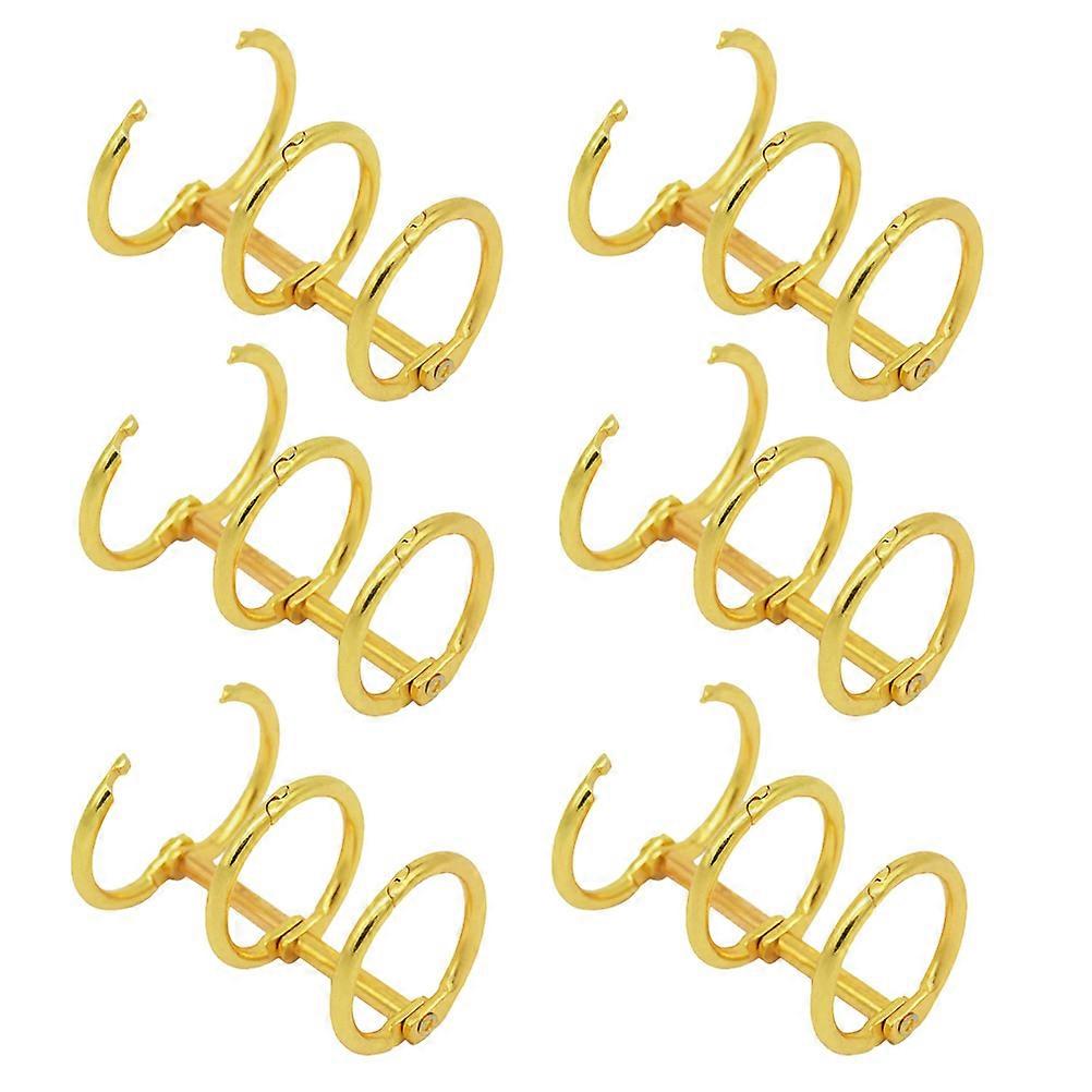 Loose Leaf Binder Rings 6Pack Metal Binder Rings For Notebook Home Office School Golden 4.00x2.50x2.50CM
