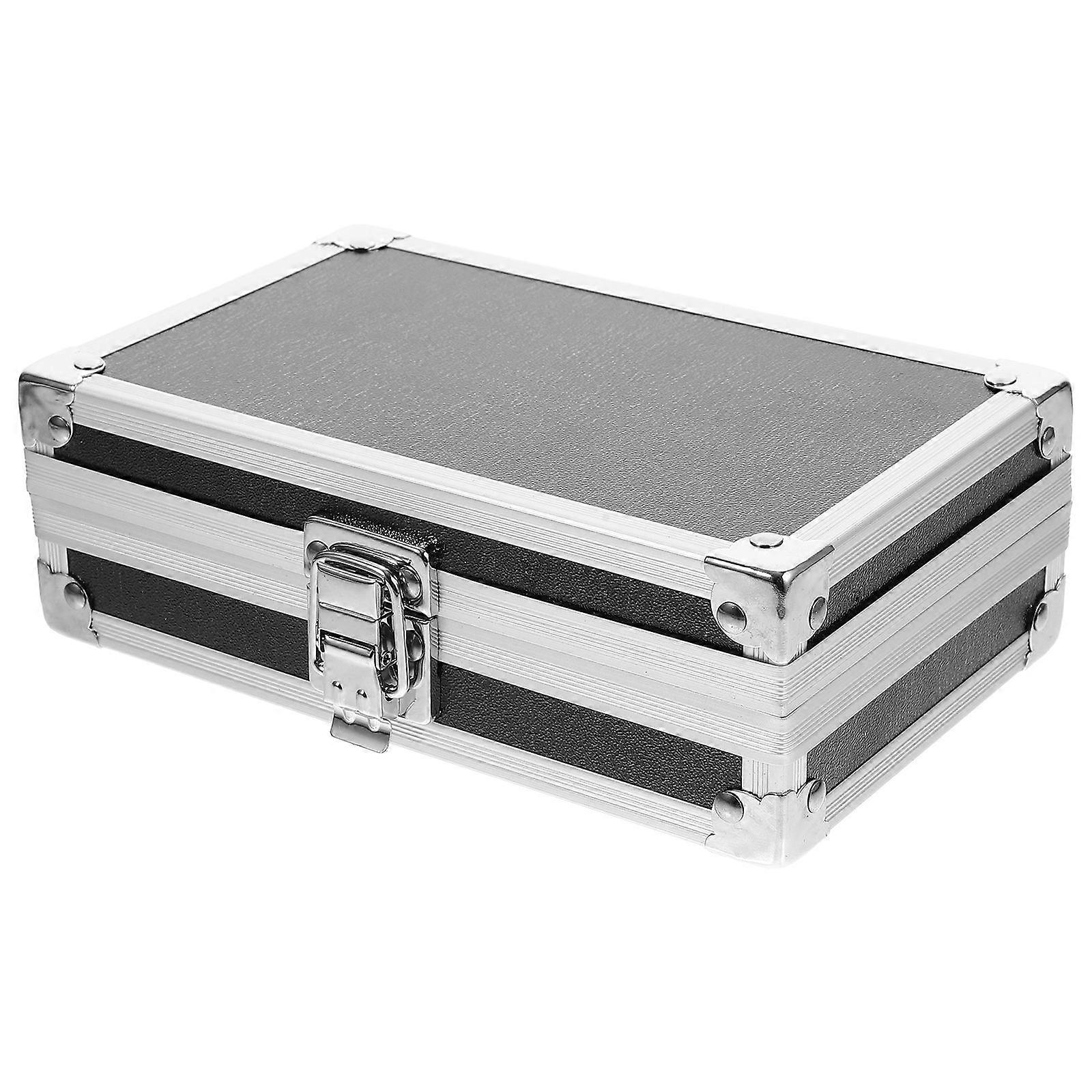 It sounds like you're describing or searching for a **sturdy lockable aluminum alloy tool box** with specific features. Here's a breakdown of what