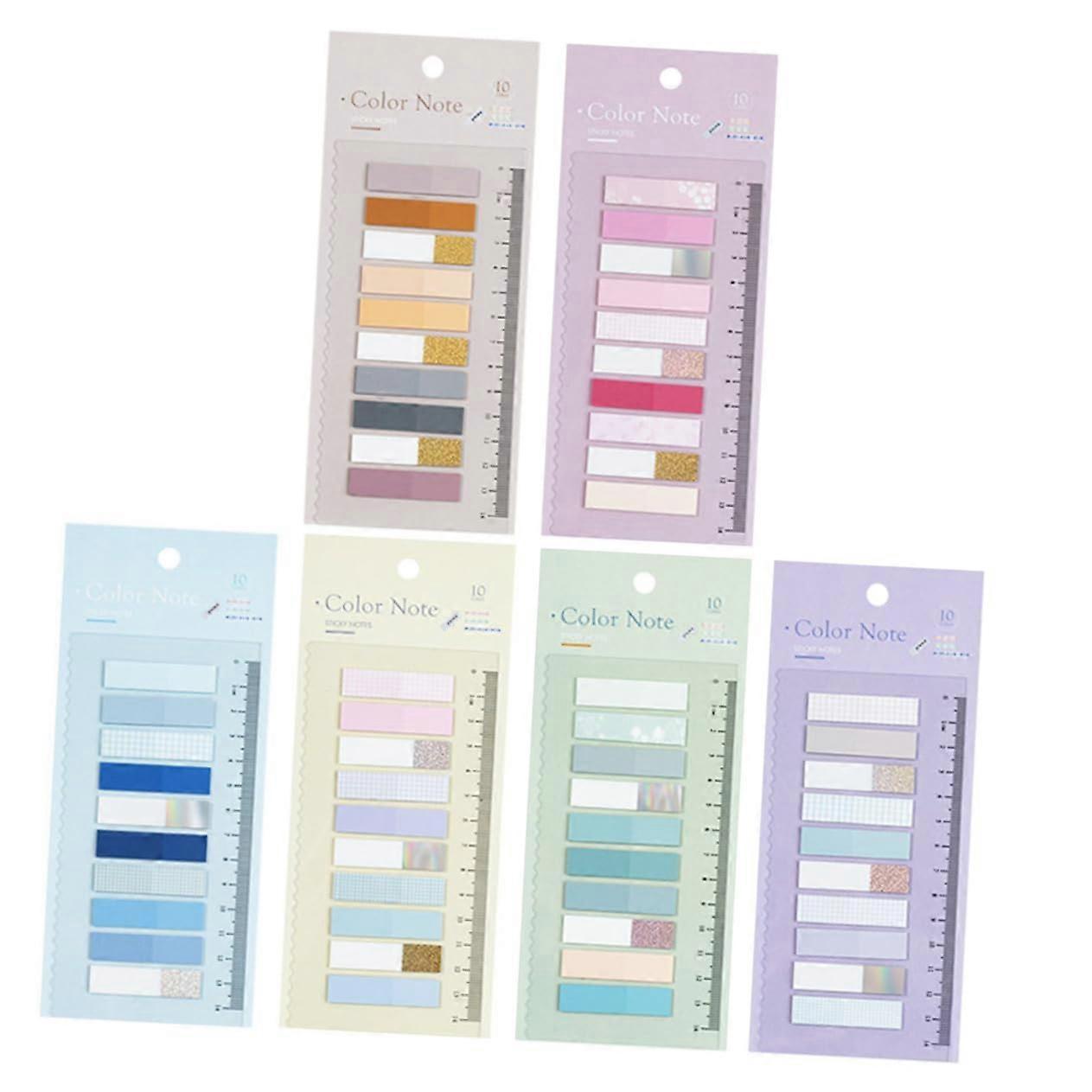 6 Sets Sticky Memo Pad Sticky Markers for Book Notations, SelfAdhesive Page Markers, Colourful Notes for Easy Organisation and Labelling of Pages