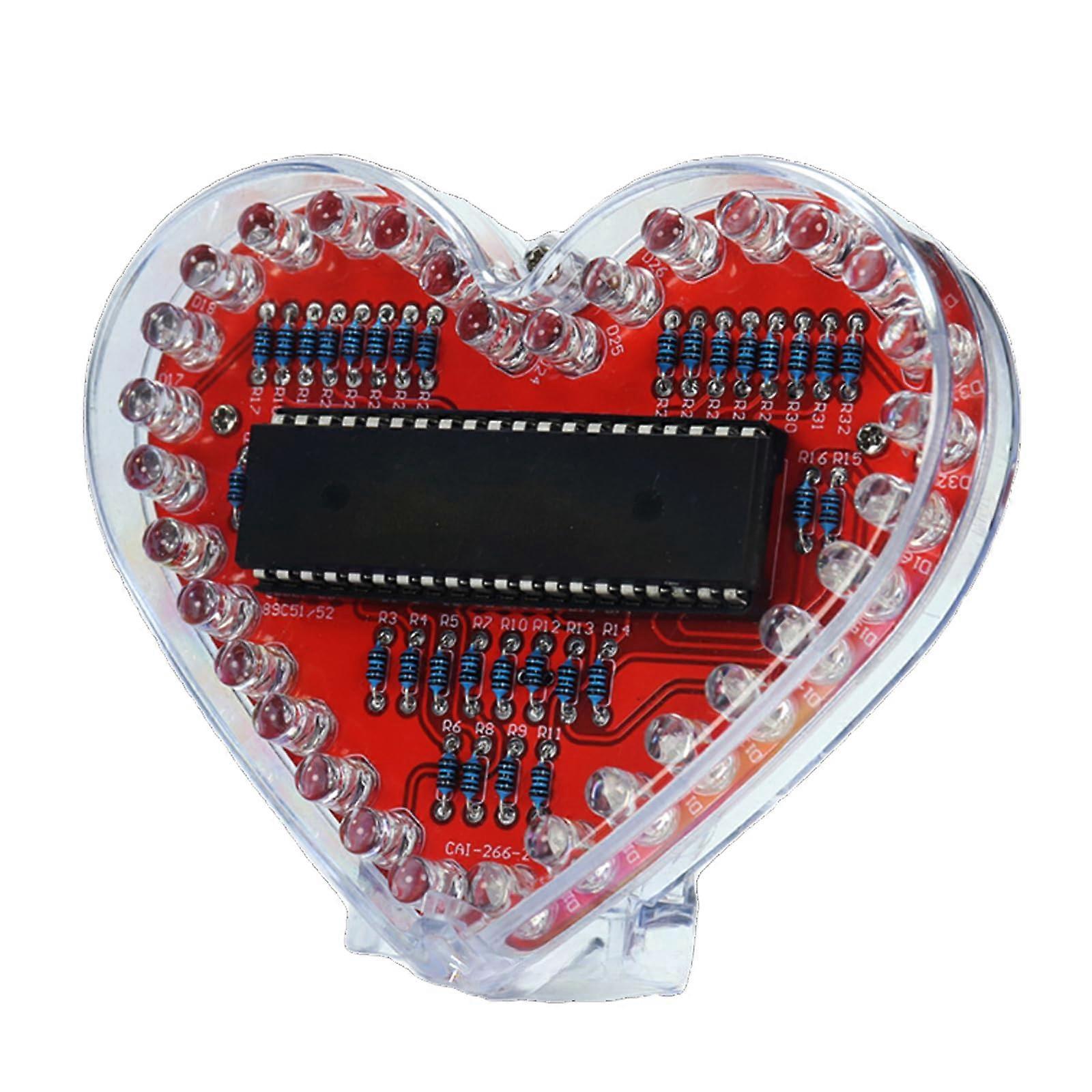 Soldering Practice Set With Heart-Shaped RGB LEDs, LED Lights, Educational Electronics Kit For Students And Hobbyists