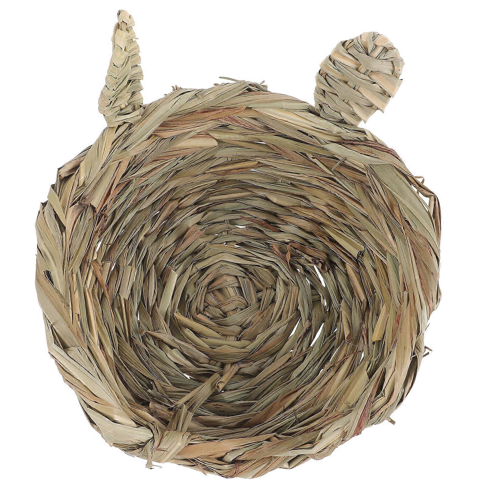 Small Hamster Nest Woven Straw Bed for Ferret Chinchilla Gerbil Guinea Pig Chew Comfortable Breathable Material Safe Hideout to Reduce Cage Chewing