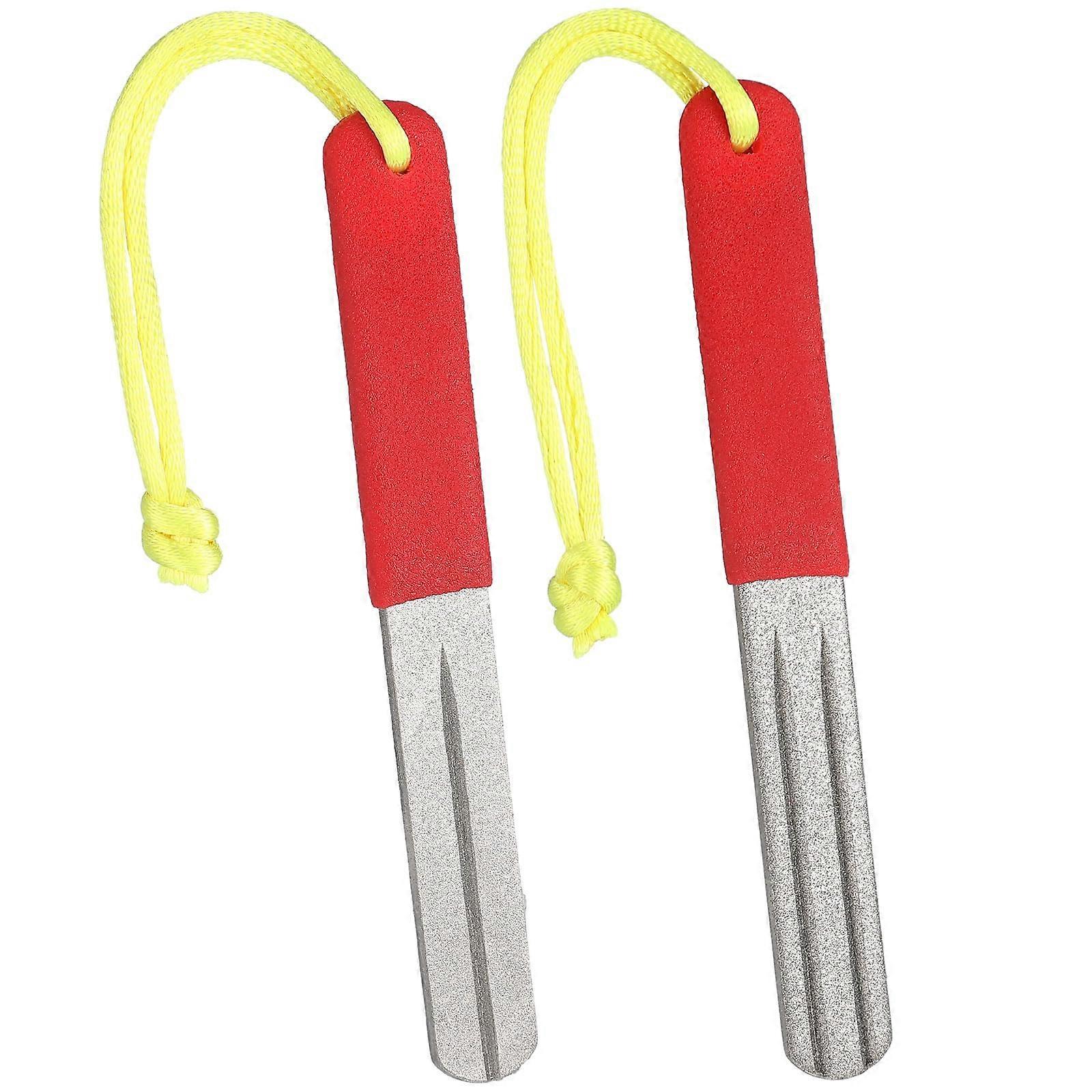 Hook Sharpener Diamond File with Handle, Double Sided Fine/Medium Grit, 4 Inch (Orange)