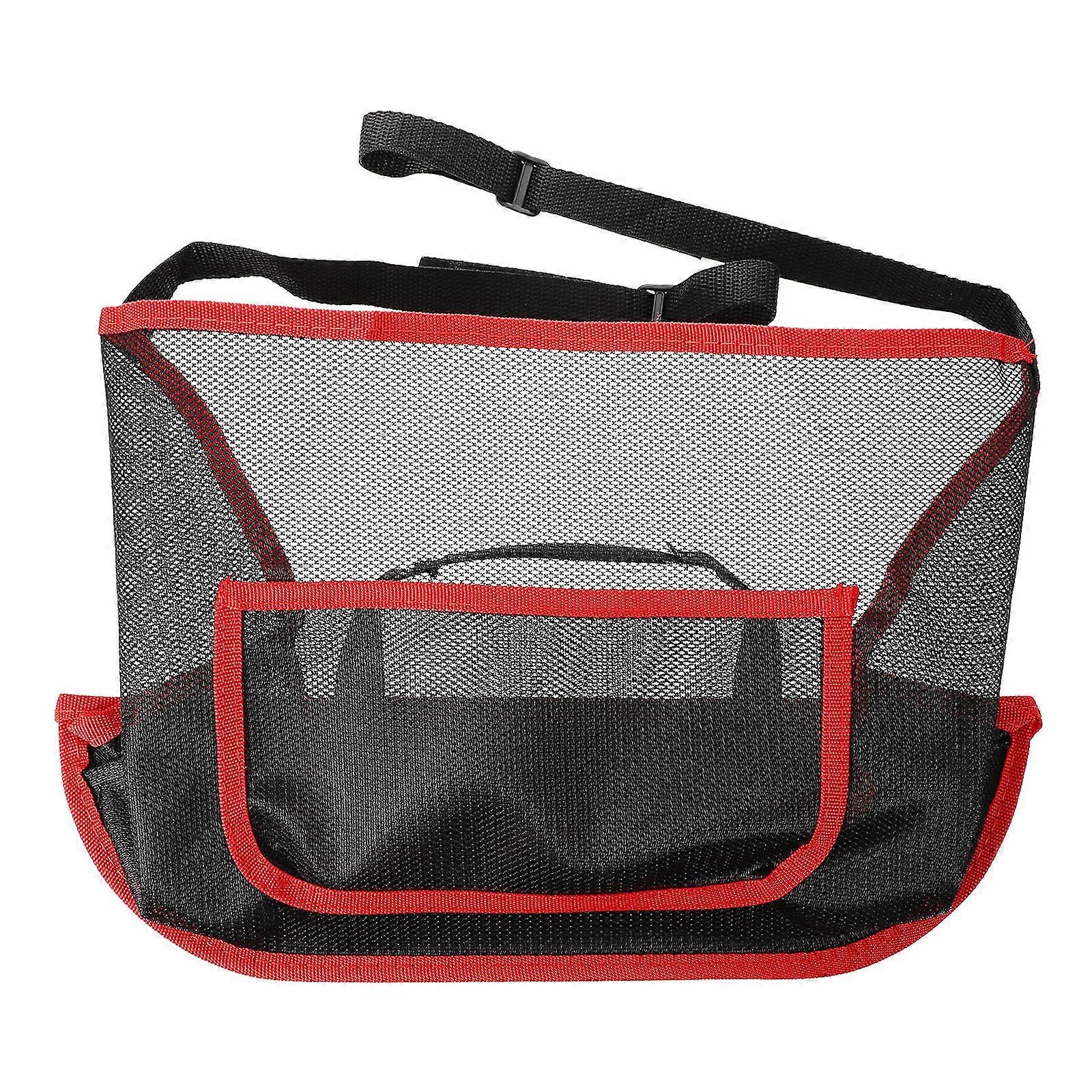 Car Net Pocket Automotive Seat Back Organizers Red 40X26cm Child Safety Barrier 1Set