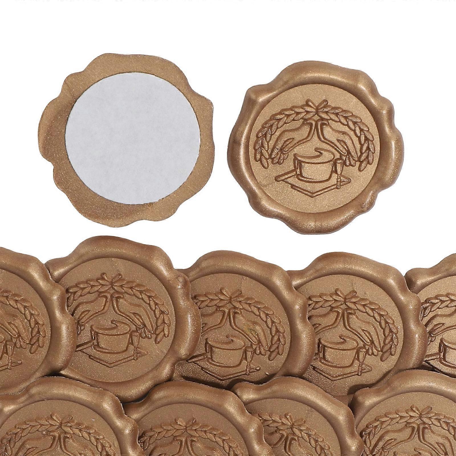 10 Pcs Envelope Seal Embossed Wax Seal Sticker Sealing Wax Sticker for Graduation Invitations Multicolor