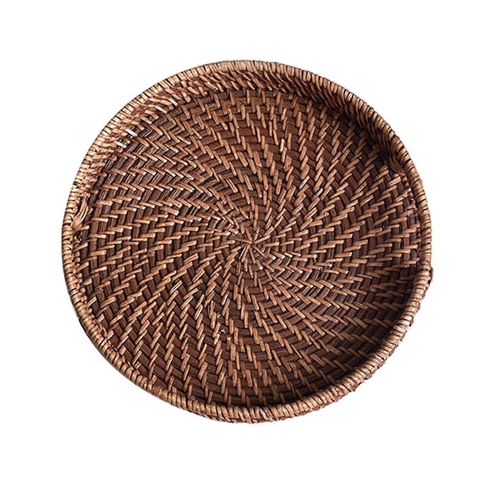 Natural Woven Serving Tray for Bread and Snacks - Rustic Home Decoration Accessory