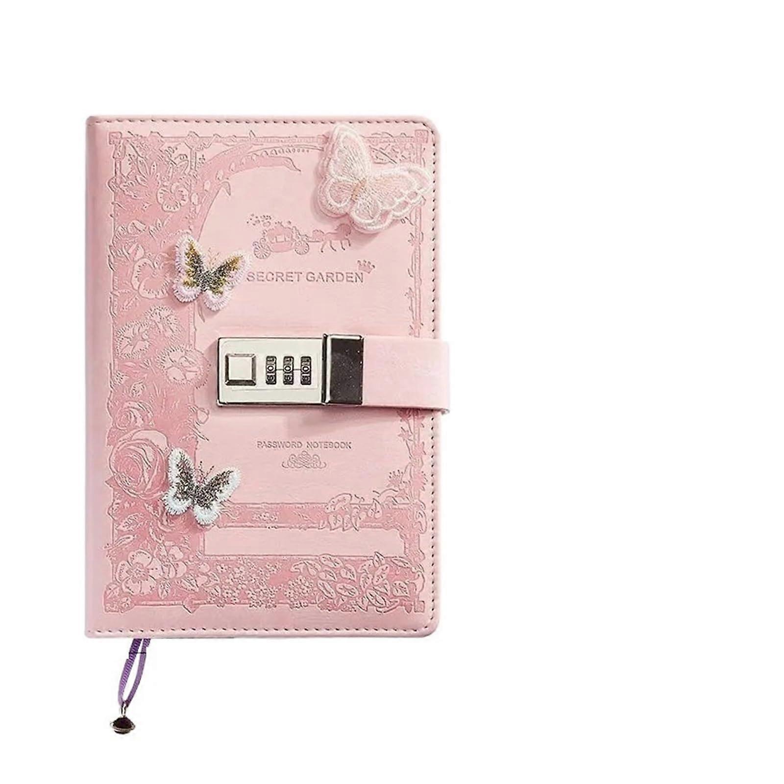 Password Notebook A5 Retro Password Notebook with Lock, Thick Hand Ledger Journal, Student Diary, 135x200mm Writing Pad