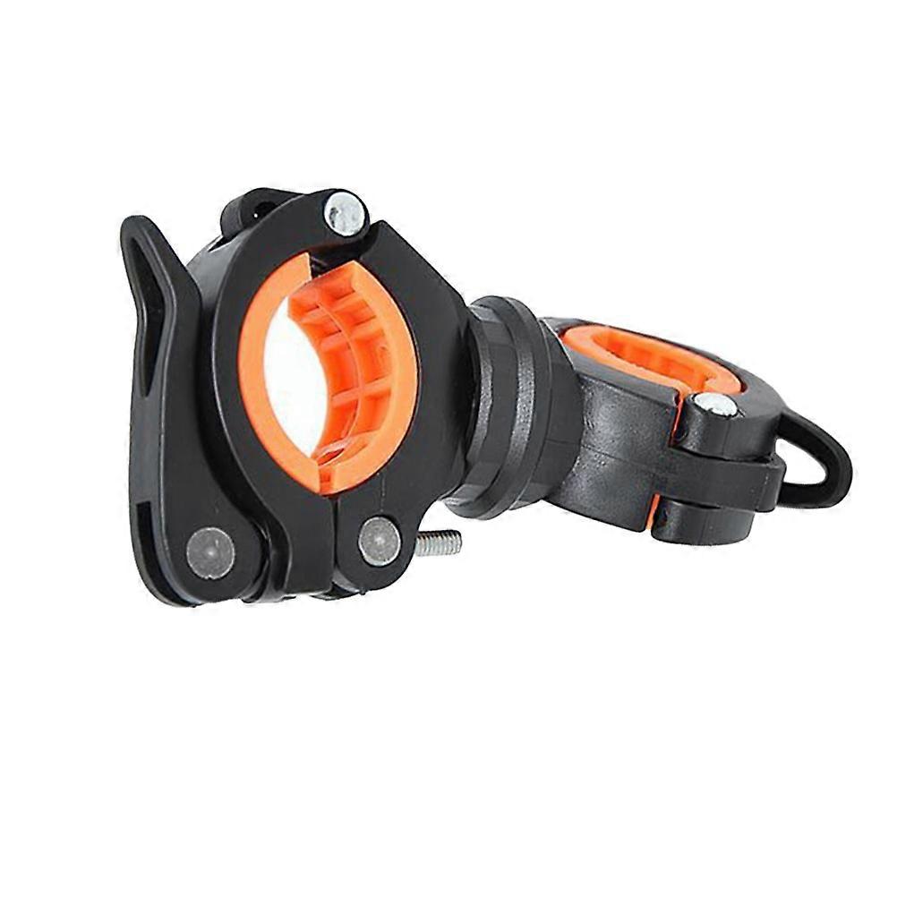 Bike Lamp Holder Light Bracket for Mountain Bike Flashlight Mount 1 Set Universal Stand Clip Accessorie Black and Orange