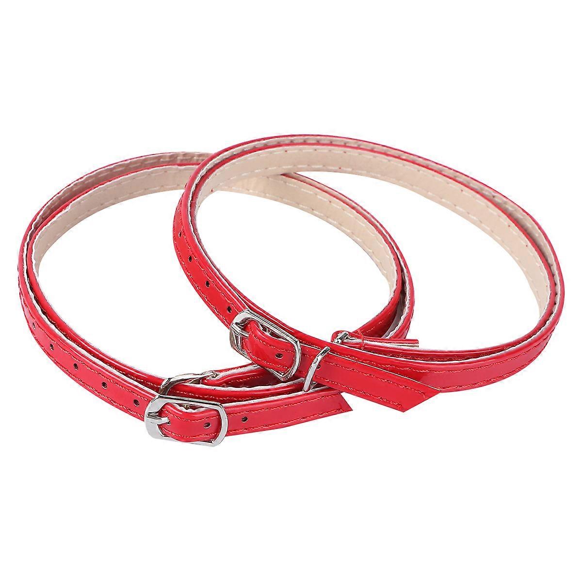 Red Faux High Heel Shoe Straps for Women Anti-Drop Cross Design Lightweight and Detachable