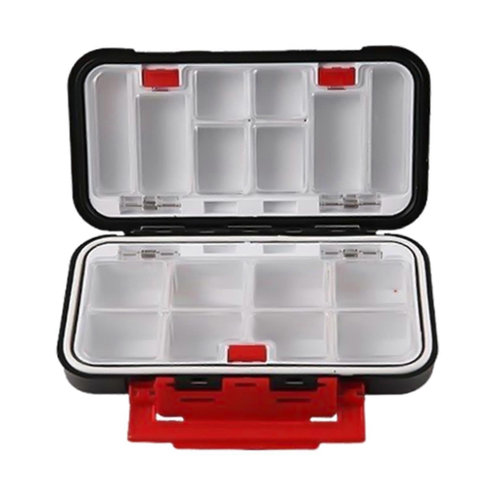 Fishing Tackle Box Fishing Storage Box Waterproof Bait Tackle Box Fishing Storage Box Tool Box with Removable Divider Double Sided Black